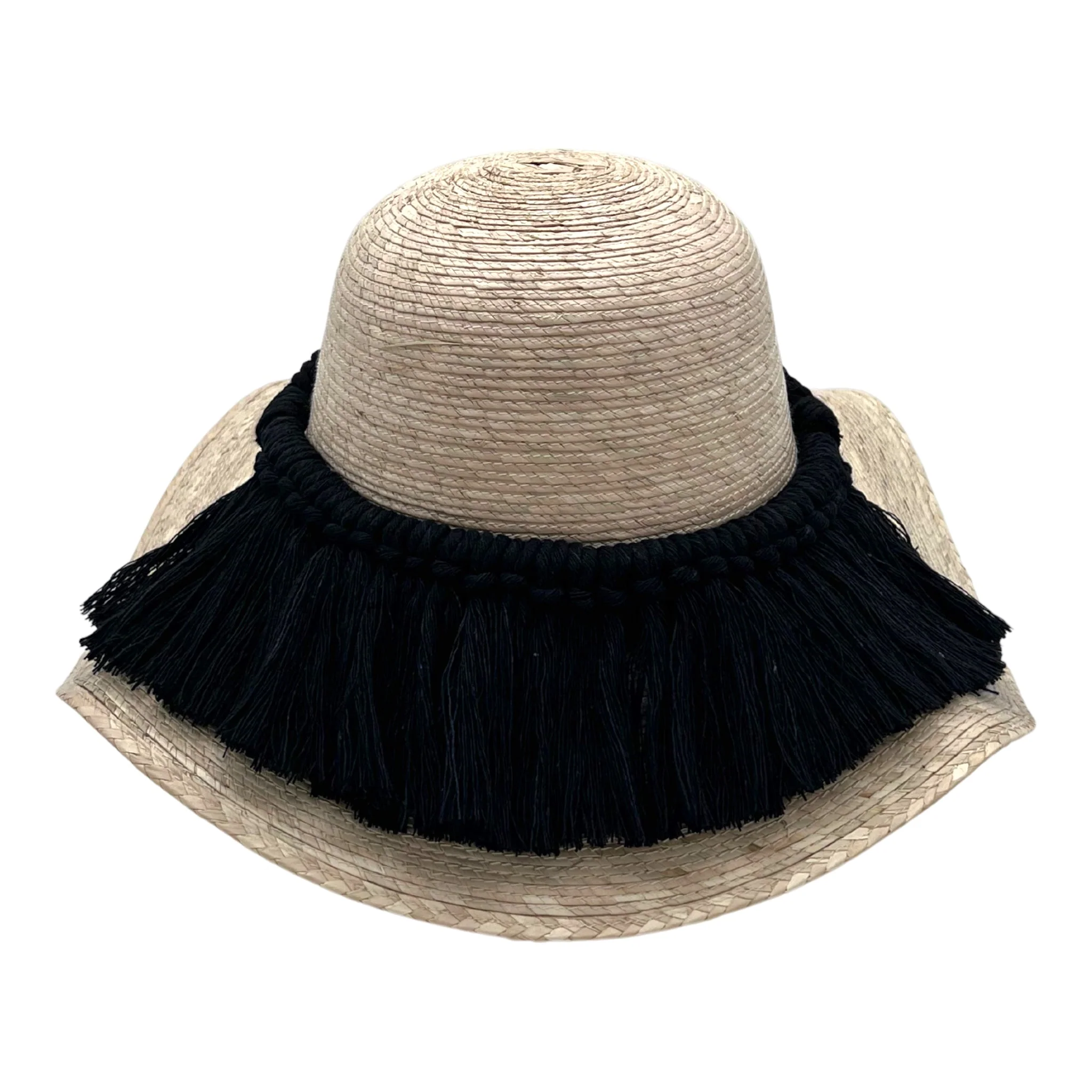Mexican Straw Hat Floppy Palm Hat - Half Moon Band - Image 3