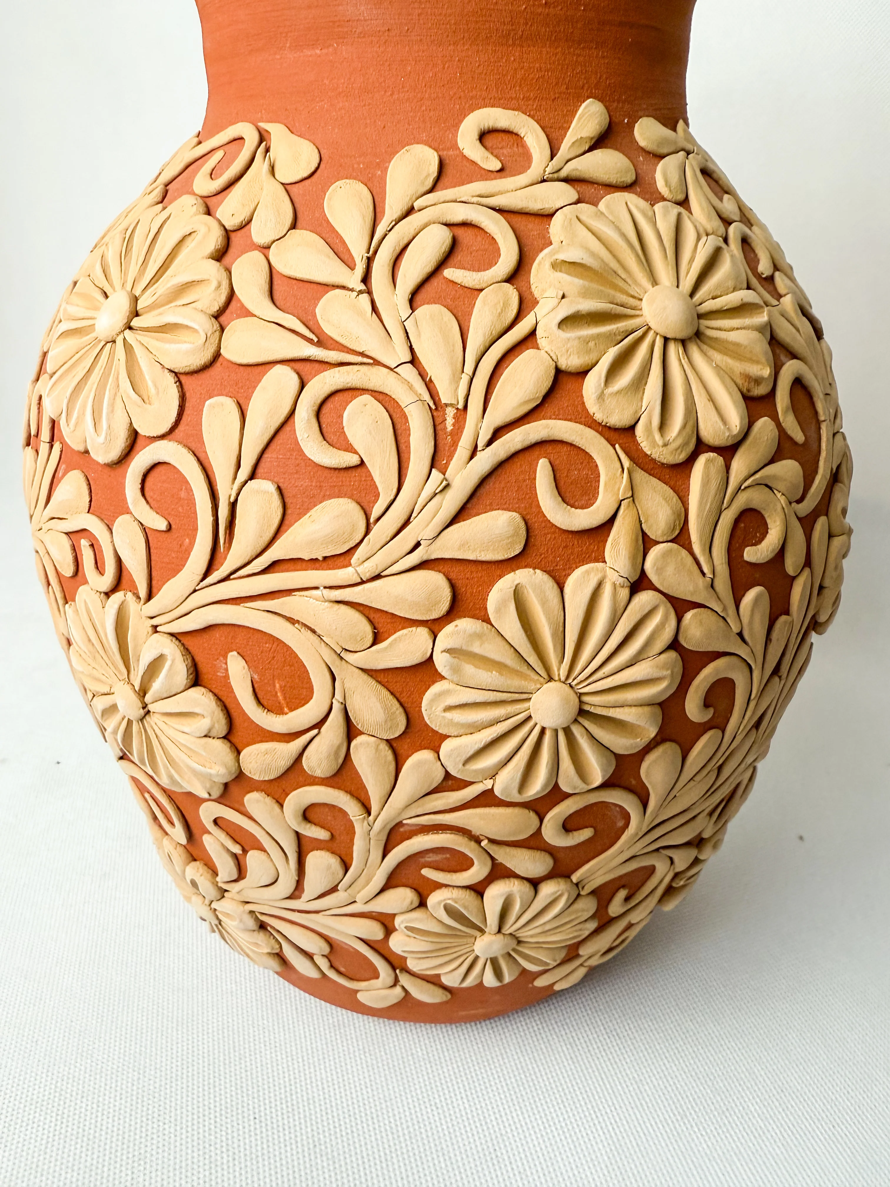 Gaytan Clay Vase DISCOUNTED Tall Mexican Flower Vase Mexican Barro Florero - Image 3