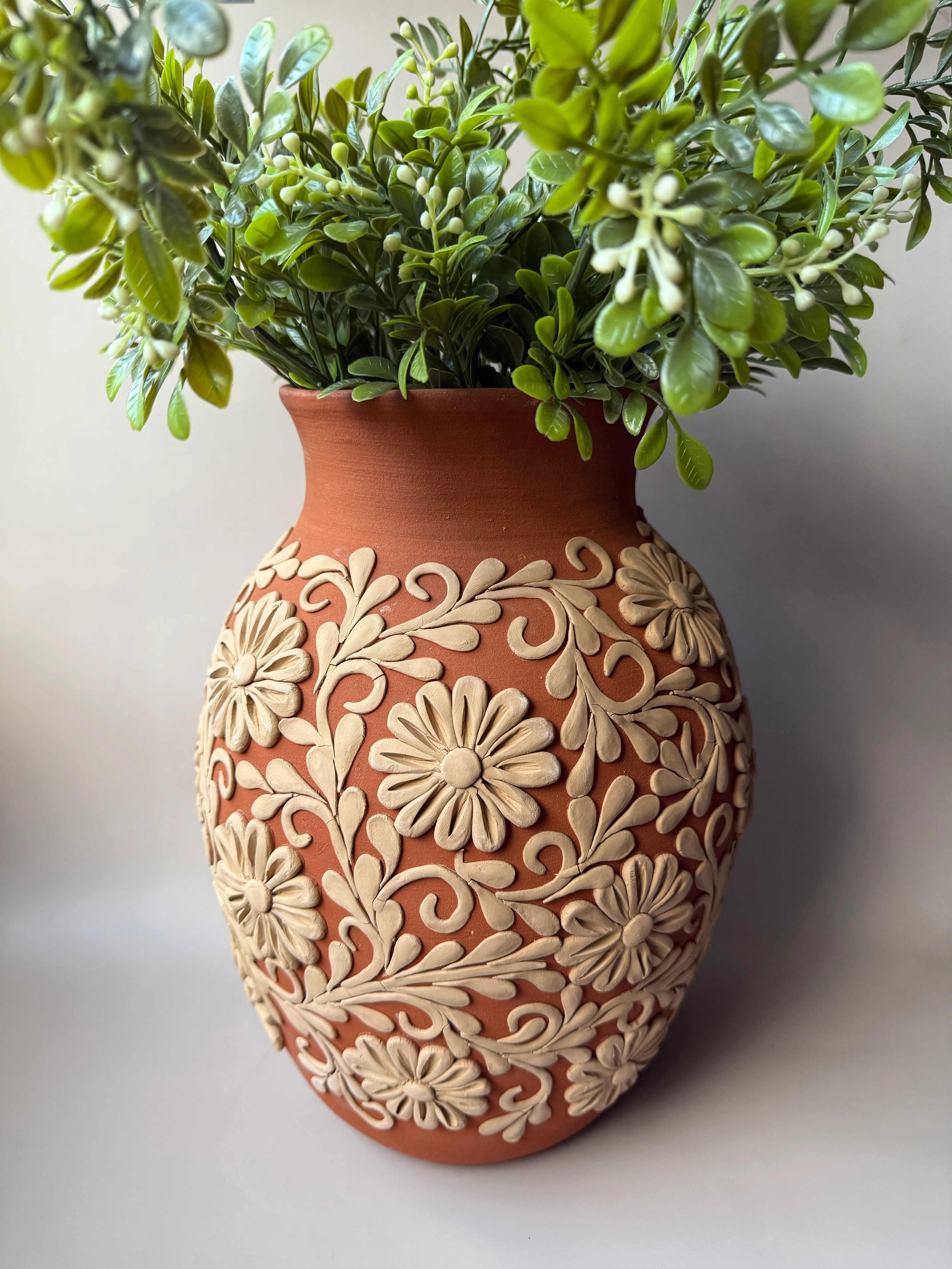Gaytan Clay Vase DISCOUNTED Tall Mexican Flower Vase Mexican Barro Florero - Image 5