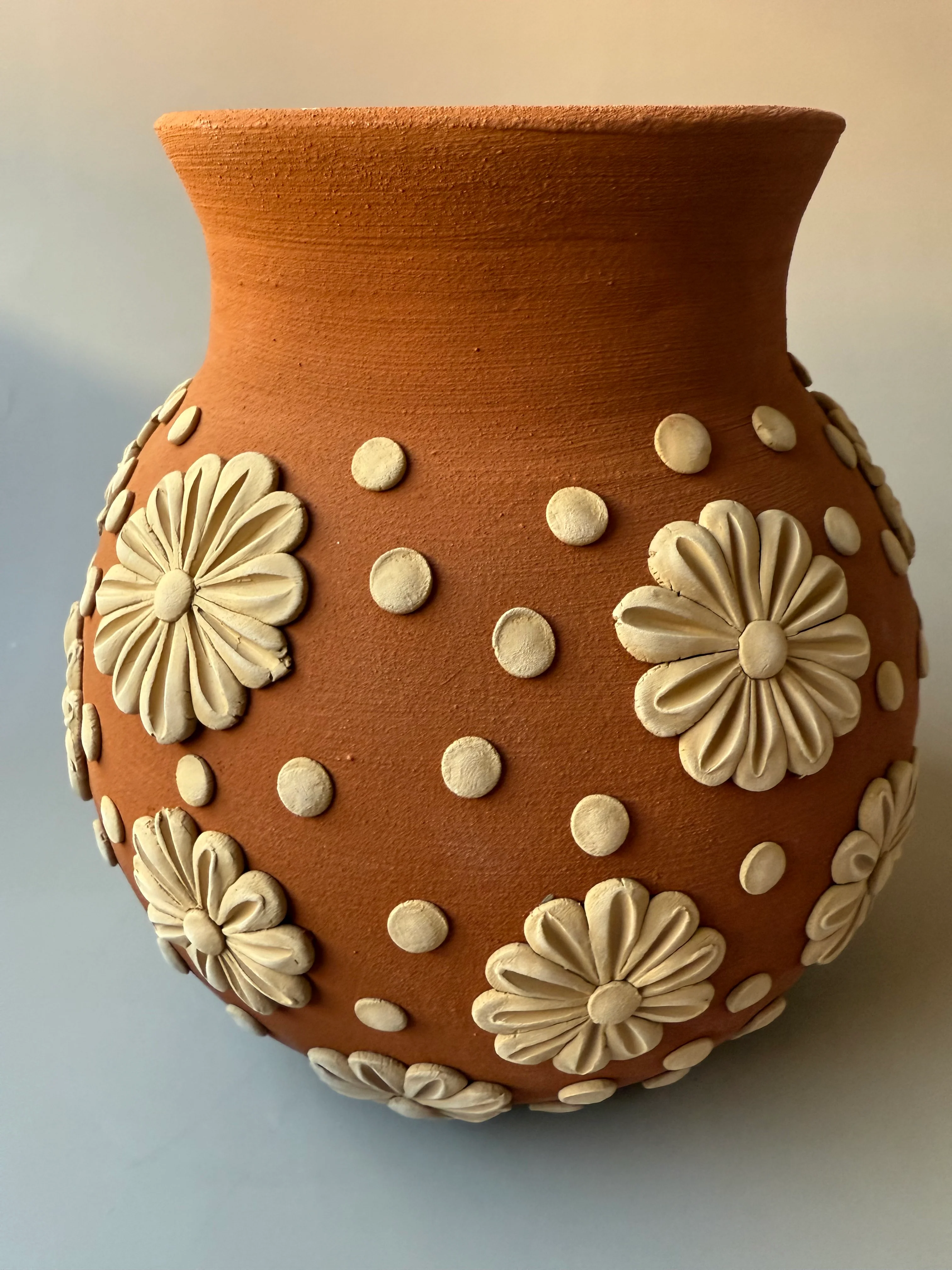Gaytan Round Embroidered Mexican Flower Vase Mexican Modern Flower Vase Barro Bordado Florero - Image 11