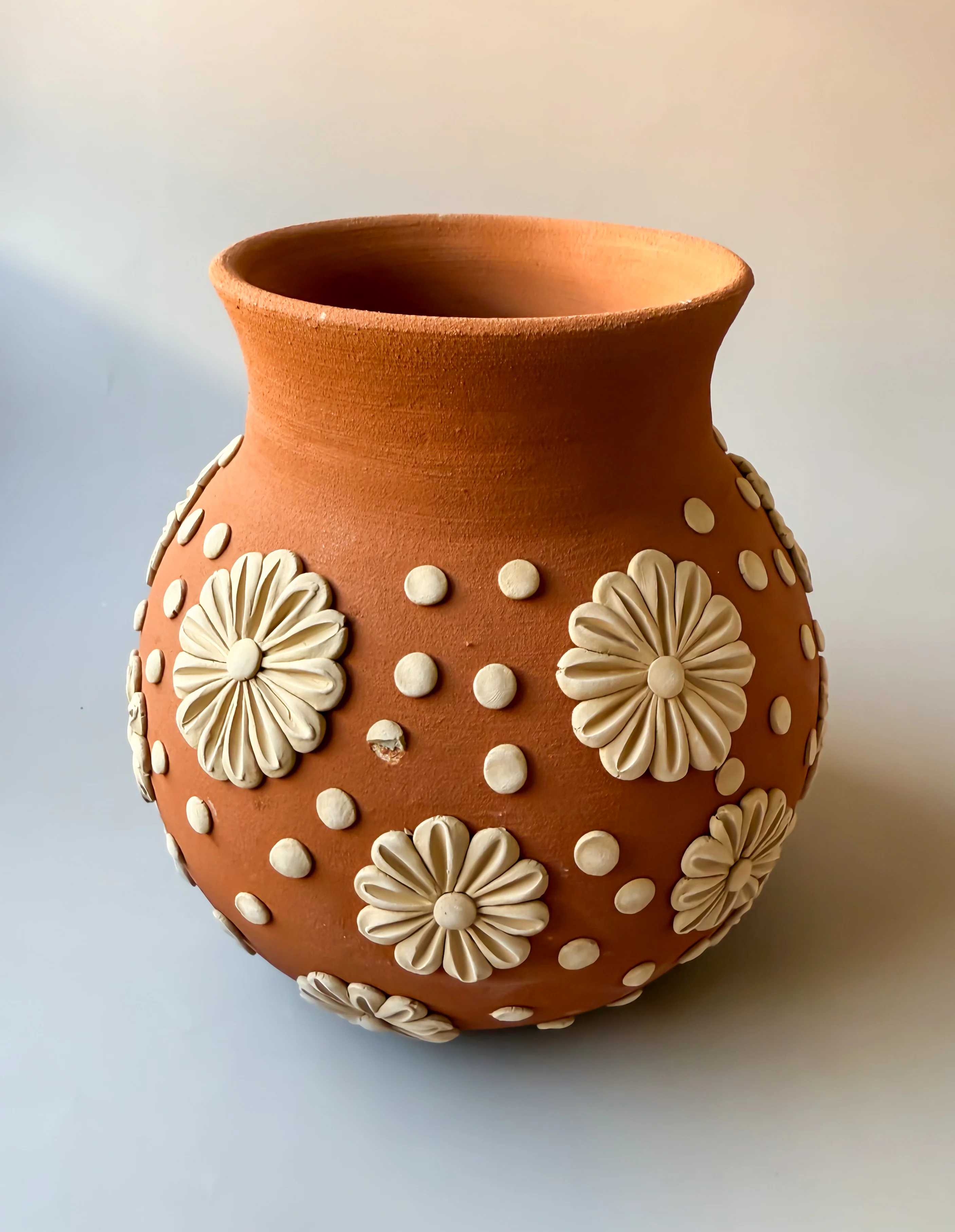 Gaytan Round Embroidered Mexican Flower Vase Mexican Modern Flower Vase Barro Bordado Florero - Image 12