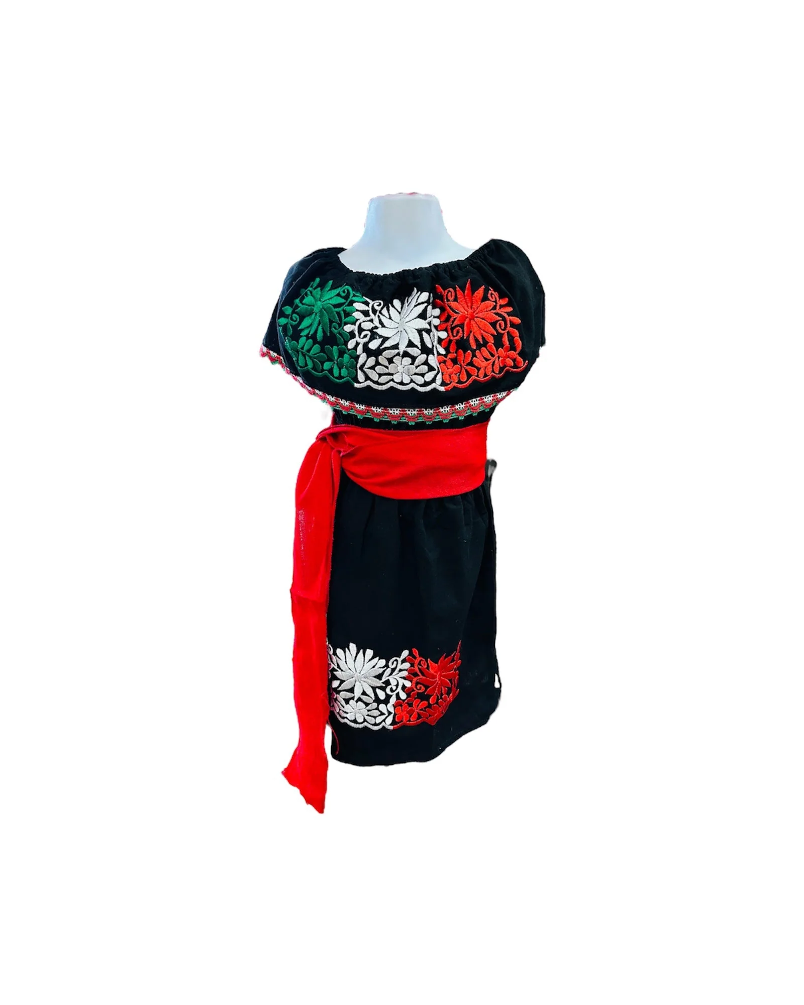 Girls Margarita Dress Black Tricolor - Vestido Nina Bandera Mexicana - Image 2