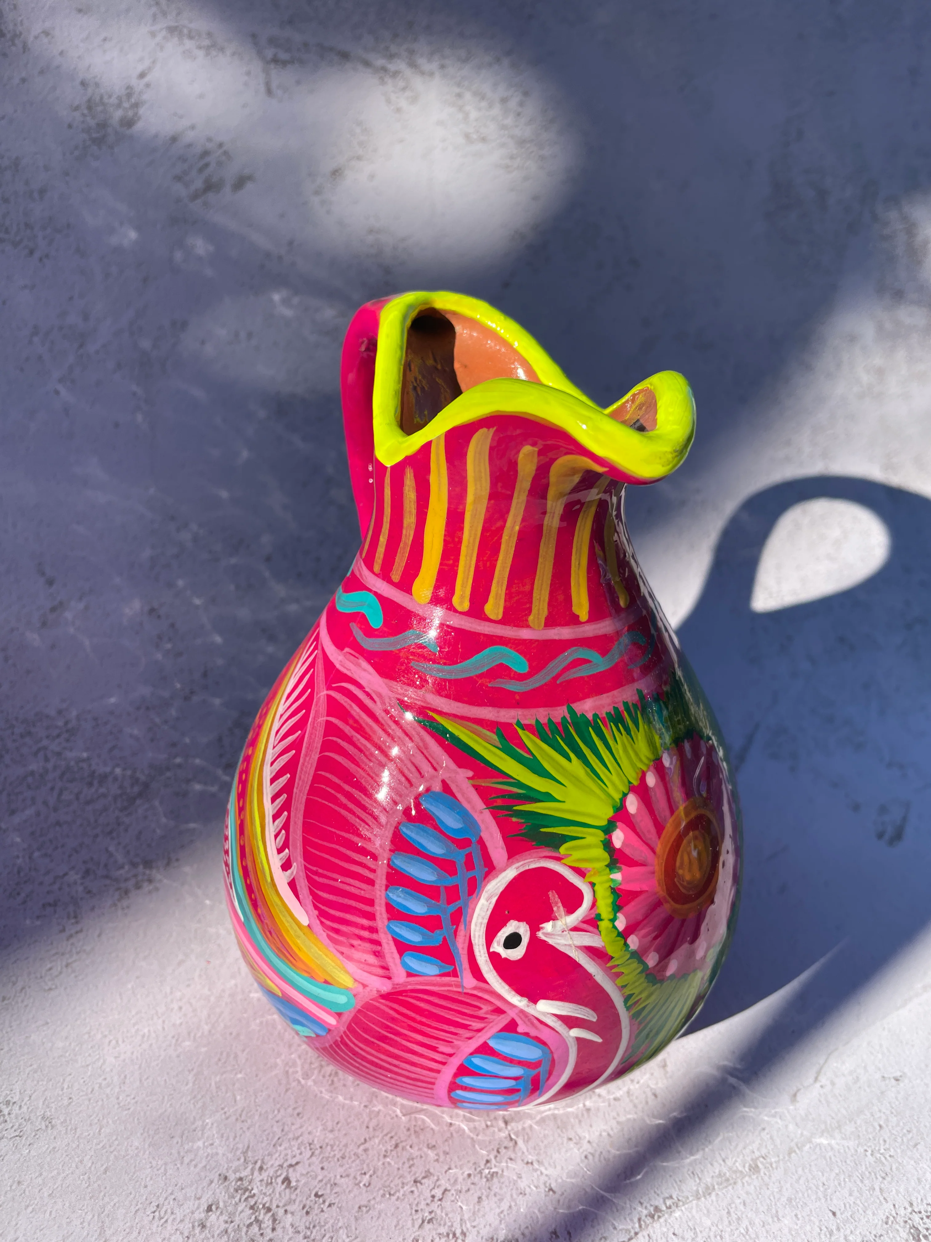 Guerrero Mexican Clay Pitcher Water Pitcher Mexican Clay Pottery Mexican Clay Art Handpainted - Image 2