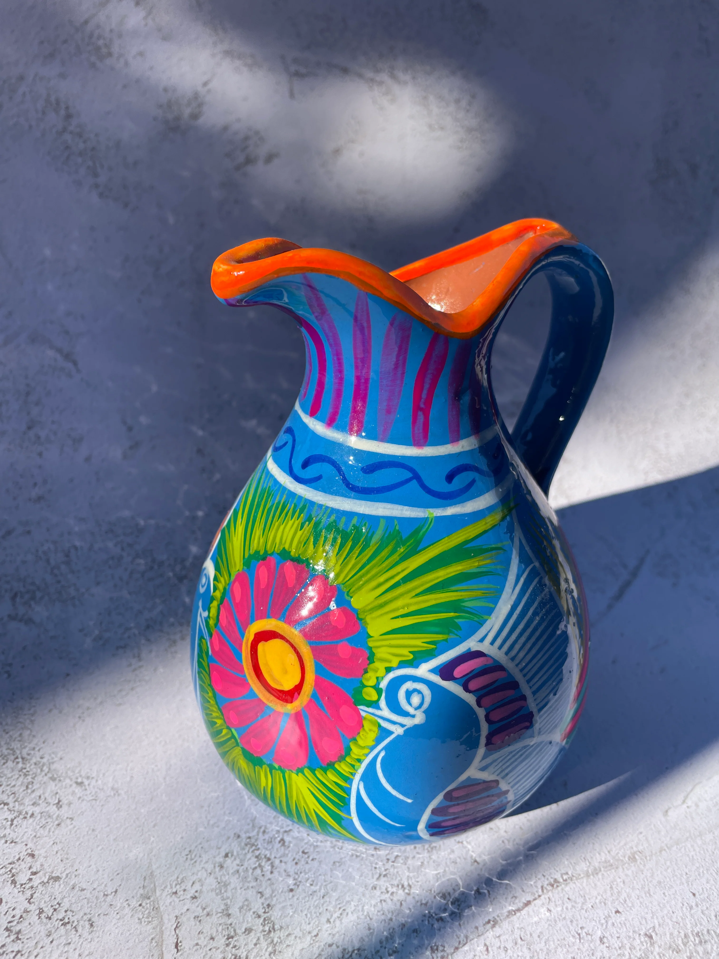 Guerrero Mexican Clay Pitcher Water Pitcher Mexican Clay Pottery Mexican Clay Art Handpainted - Image 3