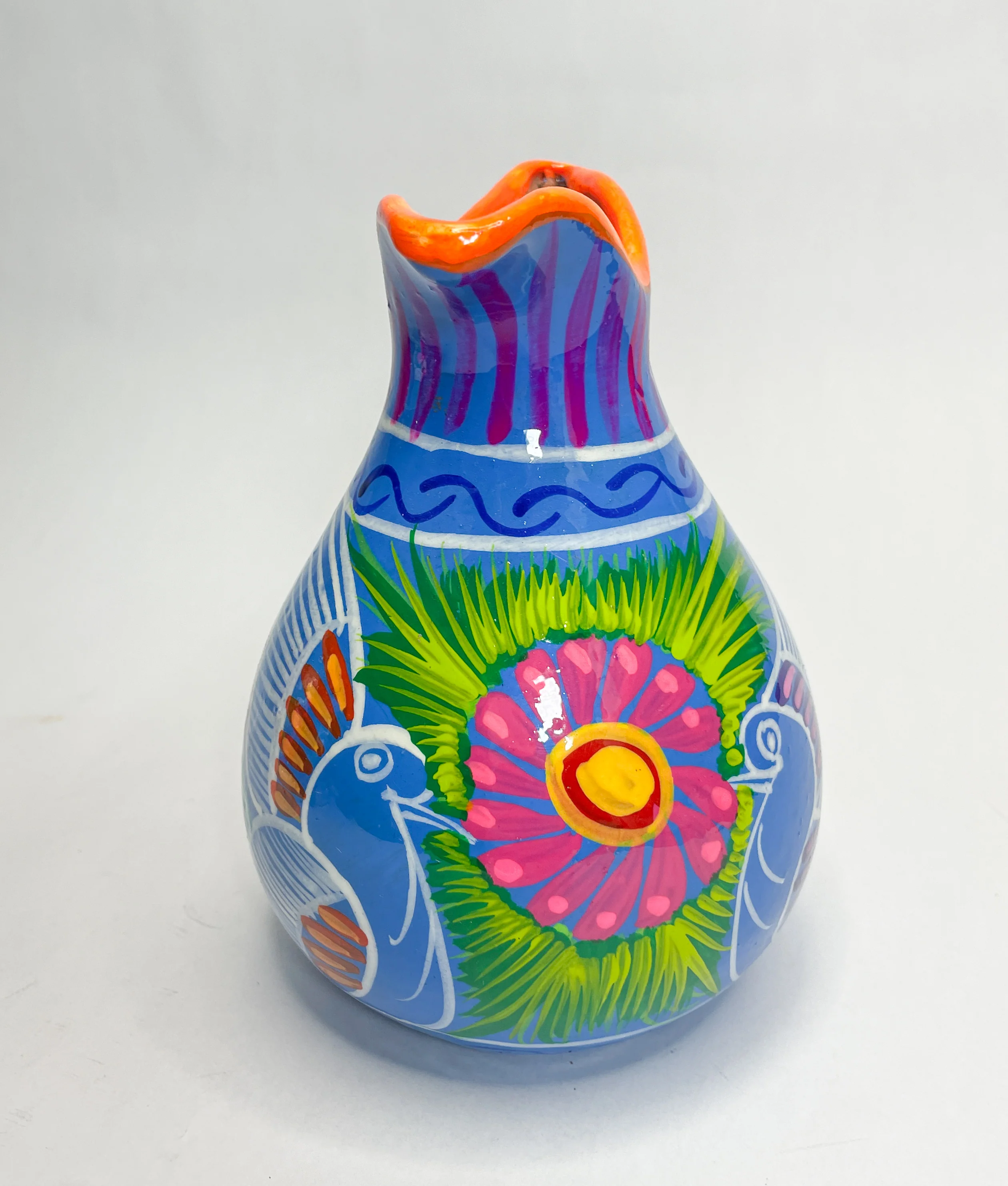 Guerrero Mexican Clay Pitcher Water Pitcher Mexican Clay Pottery Mexican Clay Art Handpainted - Image 4