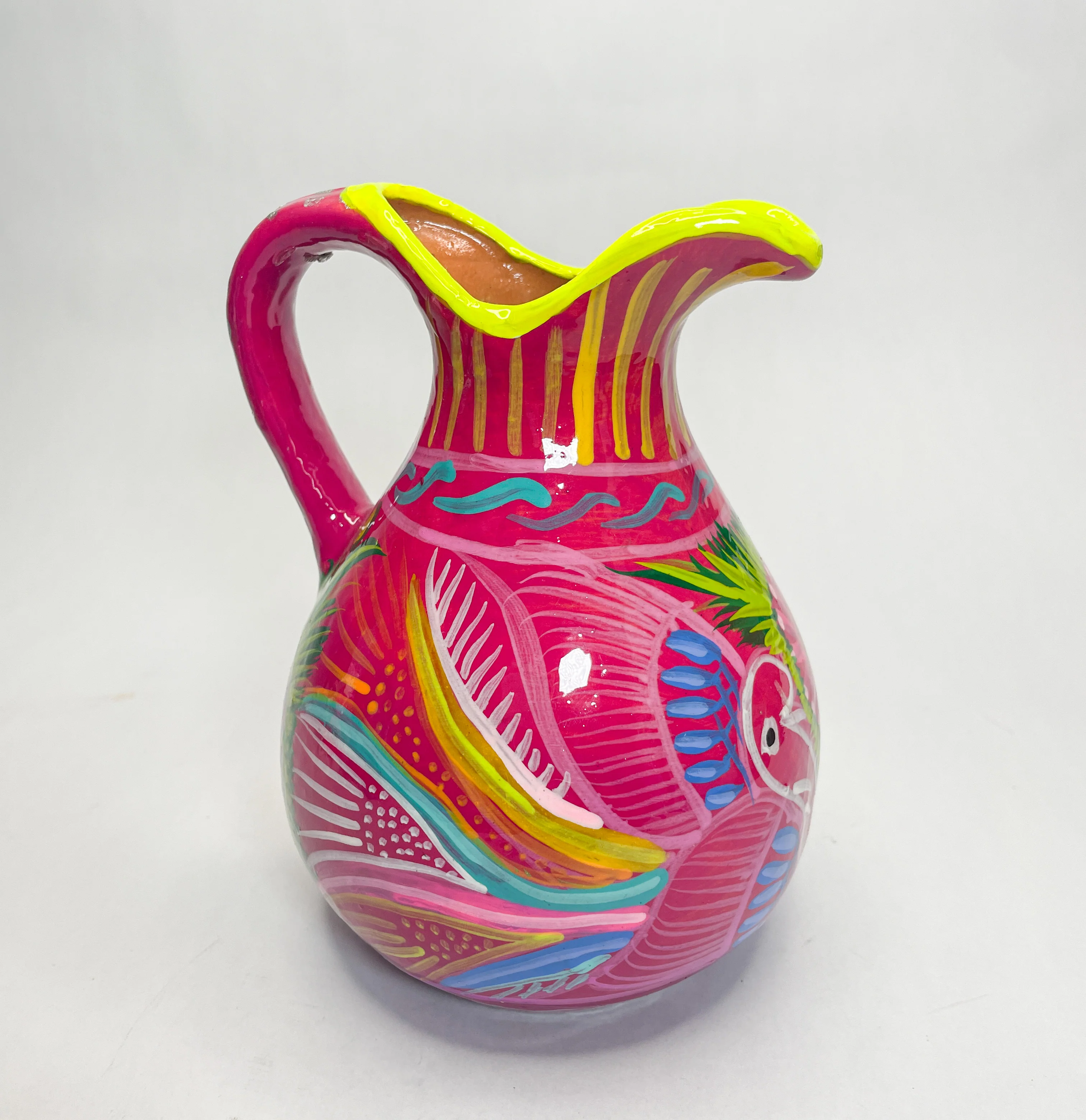Guerrero Mexican Clay Pitcher Water Pitcher Mexican Clay Pottery Mexican Clay Art Handpainted - Image 6