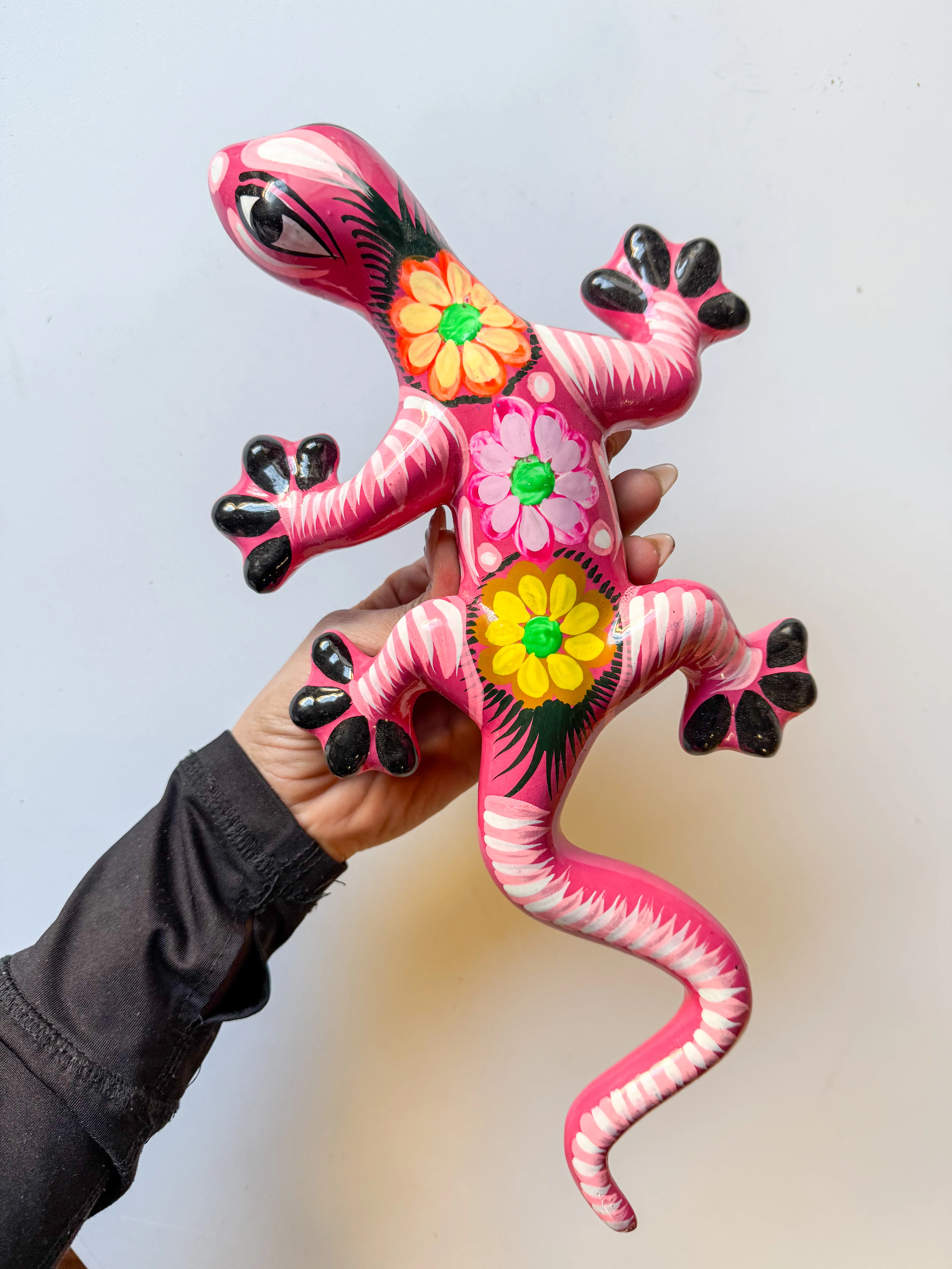Guerrero Pottery Mexican Wall Hangings 3 Pc Gecko Wall Decor Gecko Animal Gecko Lagartija Juego de Lagartijas - Image 2