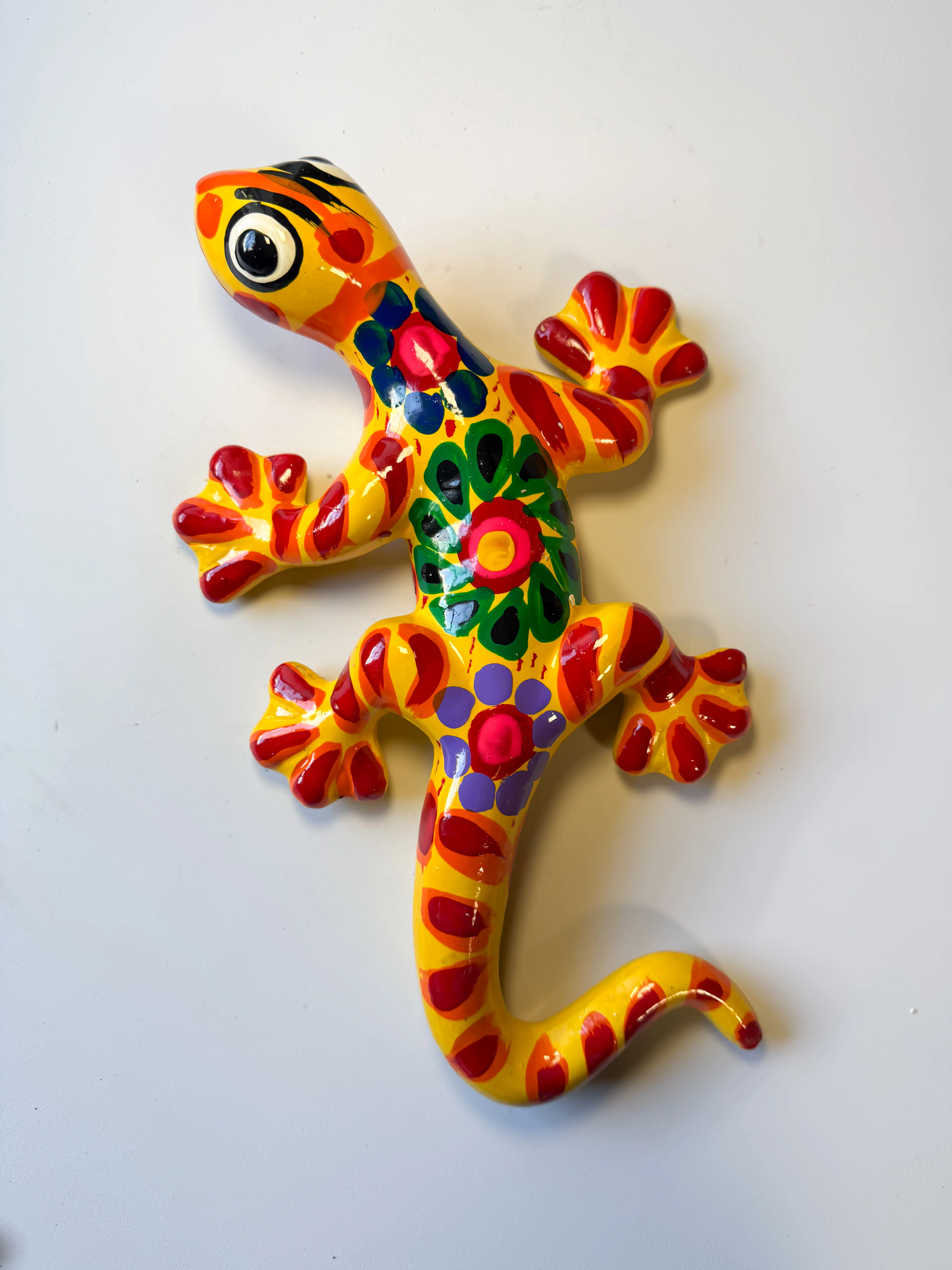 Guerrero Pottery Mexican Wall Hangings 3 Pc Gecko Wall Decor Gecko Animal Gecko Lagartija Juego de Lagartijas - Image 4