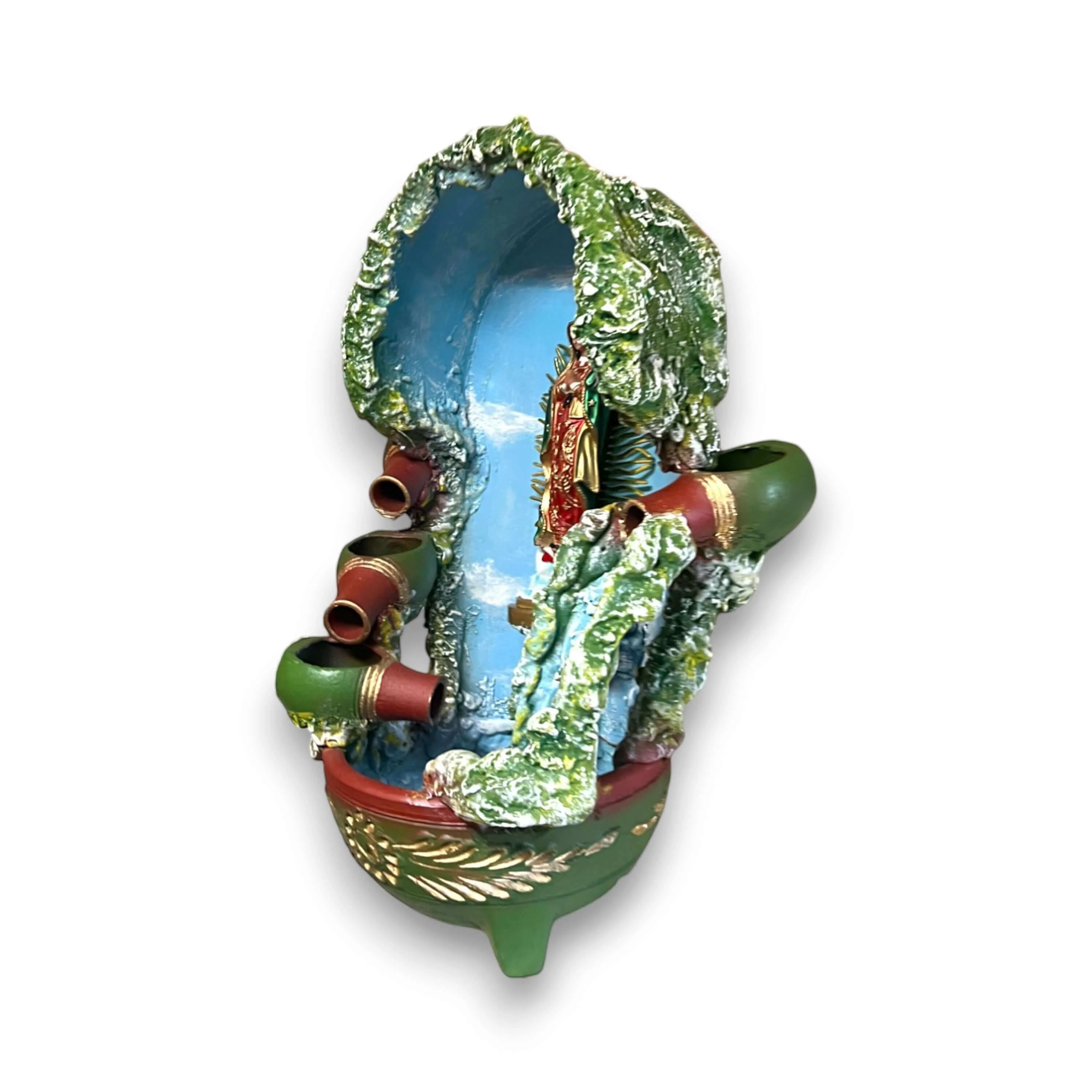 Handcrafted Mexican Outdoor Fountain | Painted Traditional Water Feature - Image 5