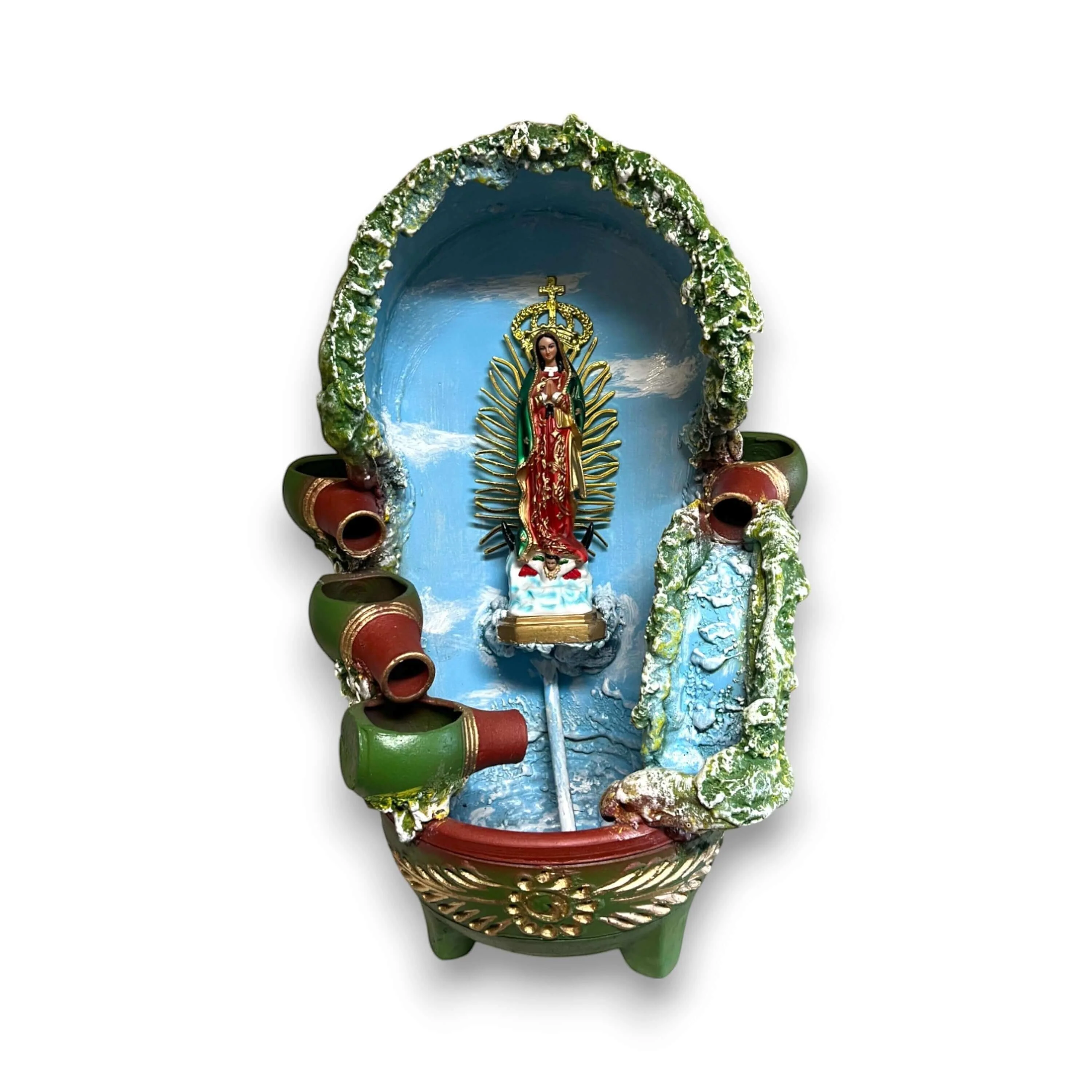 Handcrafted Mexican Outdoor Fountain | Painted Traditional Water Feature - Image 6