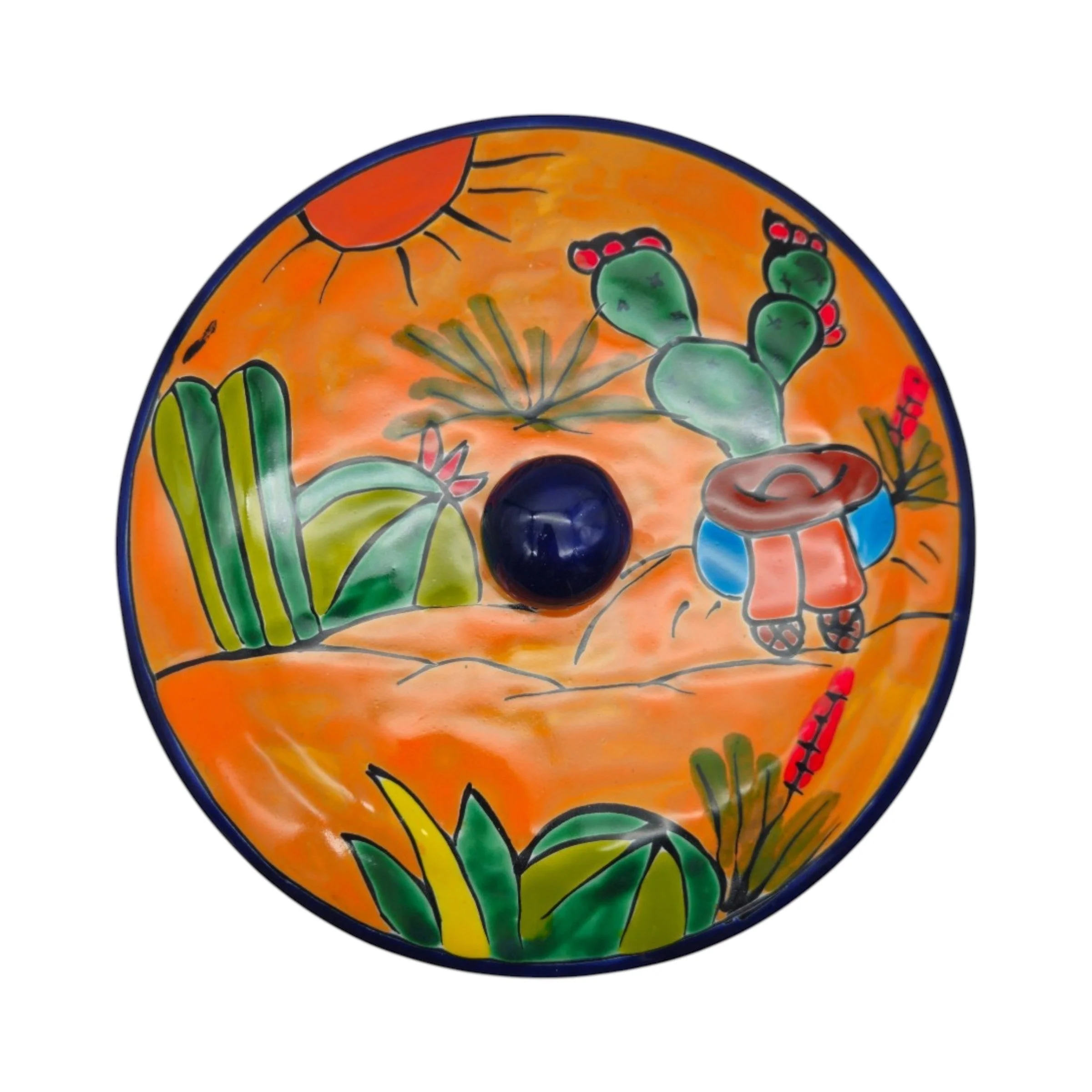 Handcrafted Talavera Tortilla Warmer | Colorful Mexican Sleeping Man Panchito - Image 3