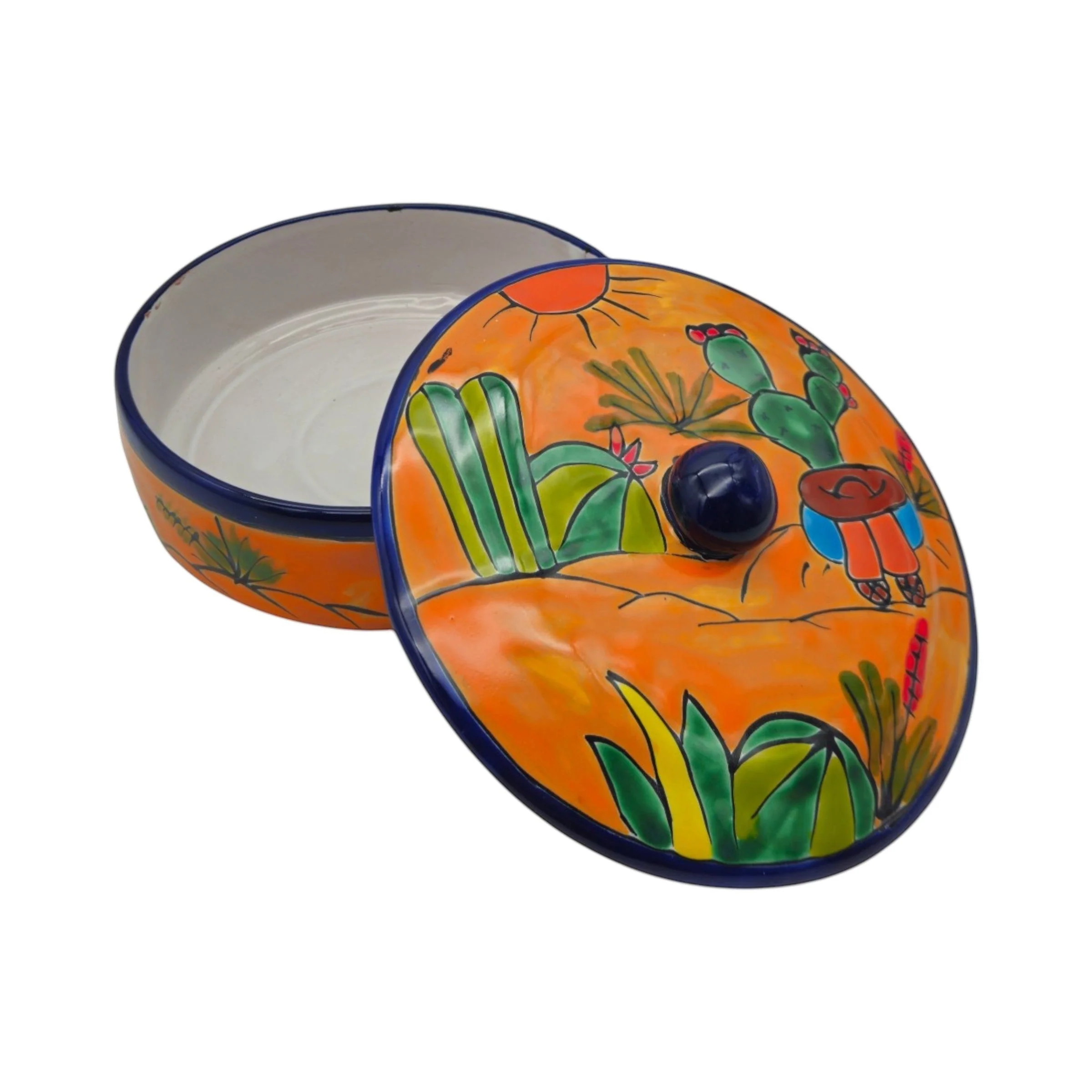 Handcrafted Talavera Tortilla Warmer | Colorful Mexican Sleeping Man Panchito - Image 4
