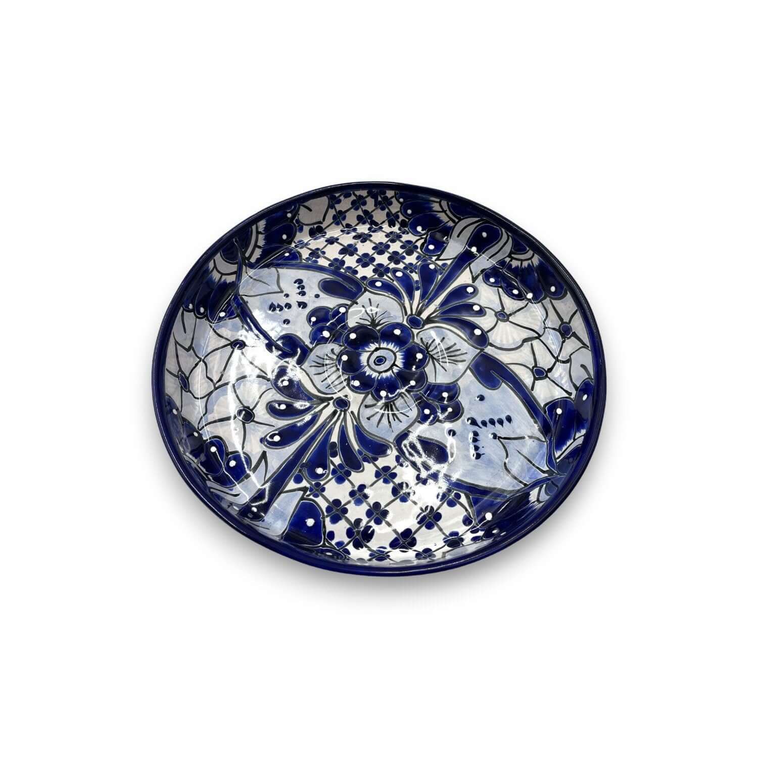 Handmade Talavera Appetizer Tray | Blue and White Sectional Platter - Image 4