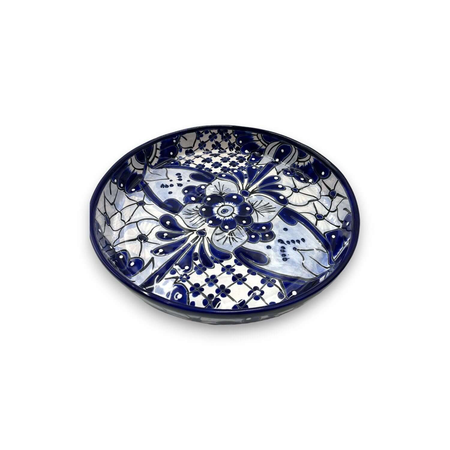 Handmade Talavera Appetizer Tray | Blue and White Sectional Platter - Image 6