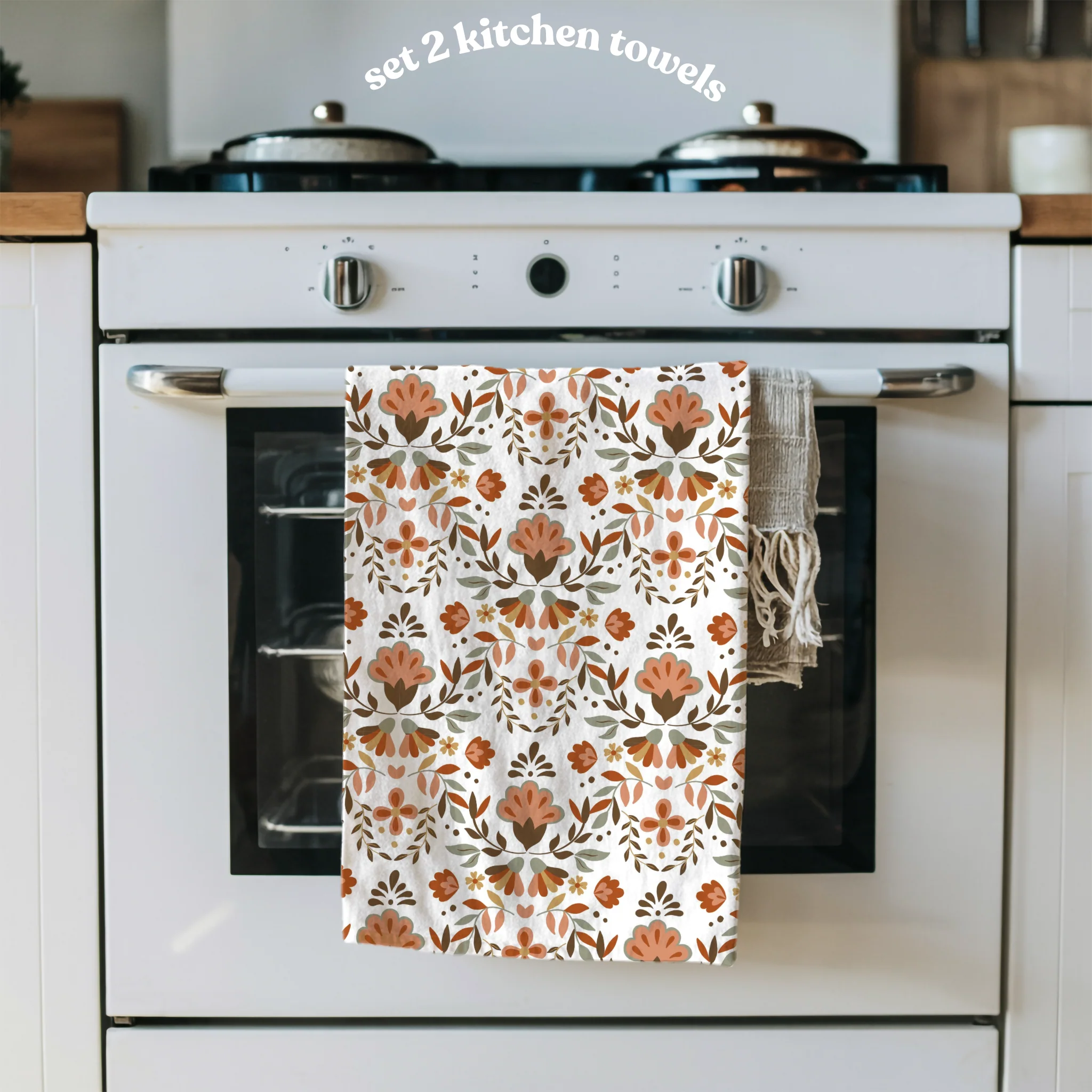 Mexican Floral kitchen towels Set of 2 - Servilletas - Image 4