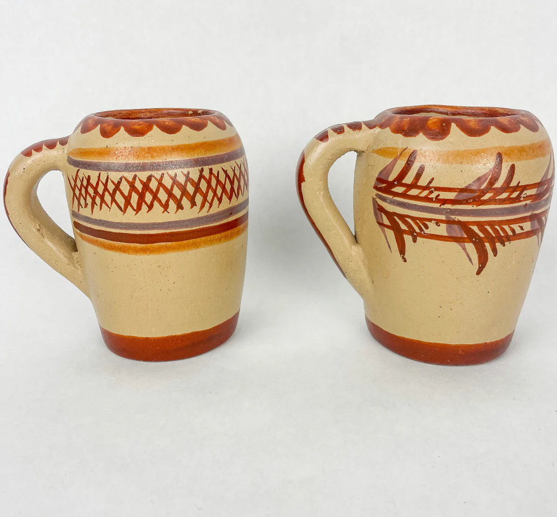 Jalisco Clay Cups Set of 2 - Taza Barro Jarritos - Image 3
