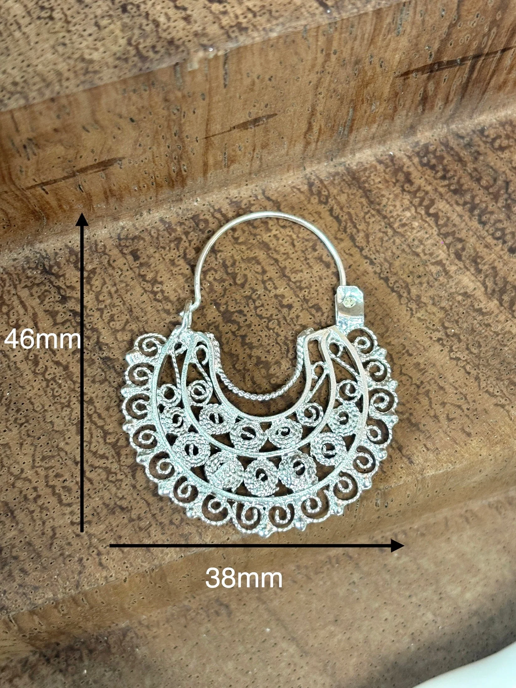 Jerezana Hoop Earrings 925 Silver - Arracadas Jerezanas Plata - Image 3