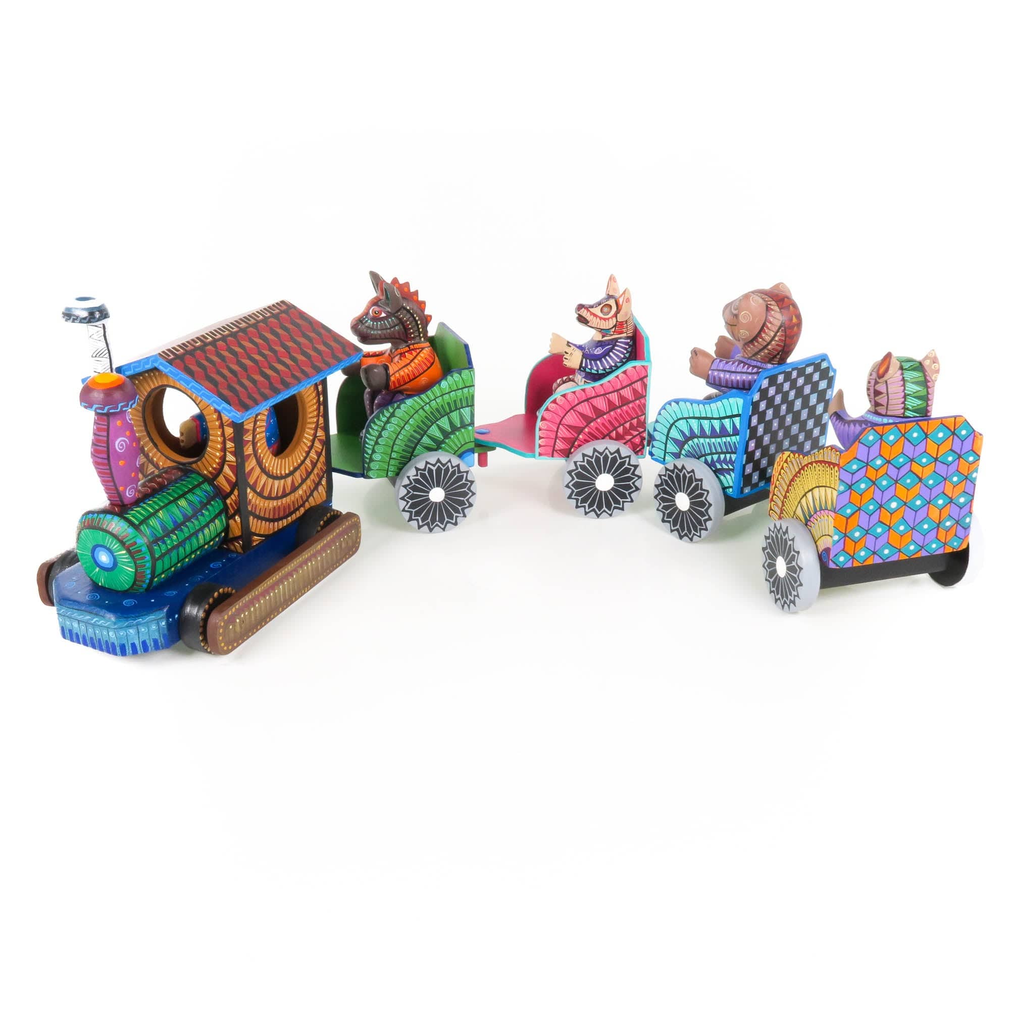 Masterpiece Animal Train - Oaxacan Alebrije Wood Carving - Image 4