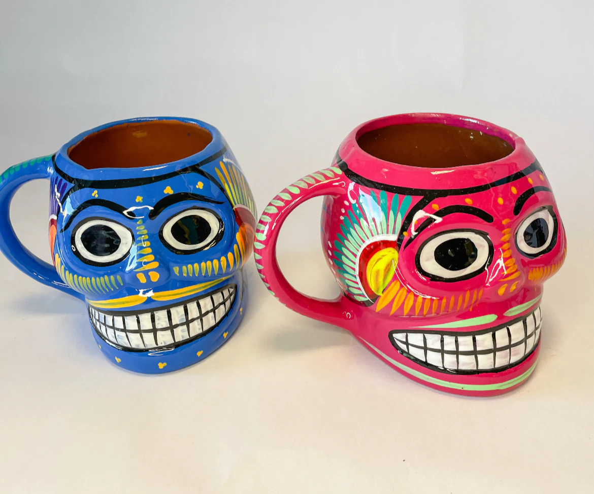 Mexican 3D Skull Mug Dia de Muertos Mug Taza de Calavera - Image 2