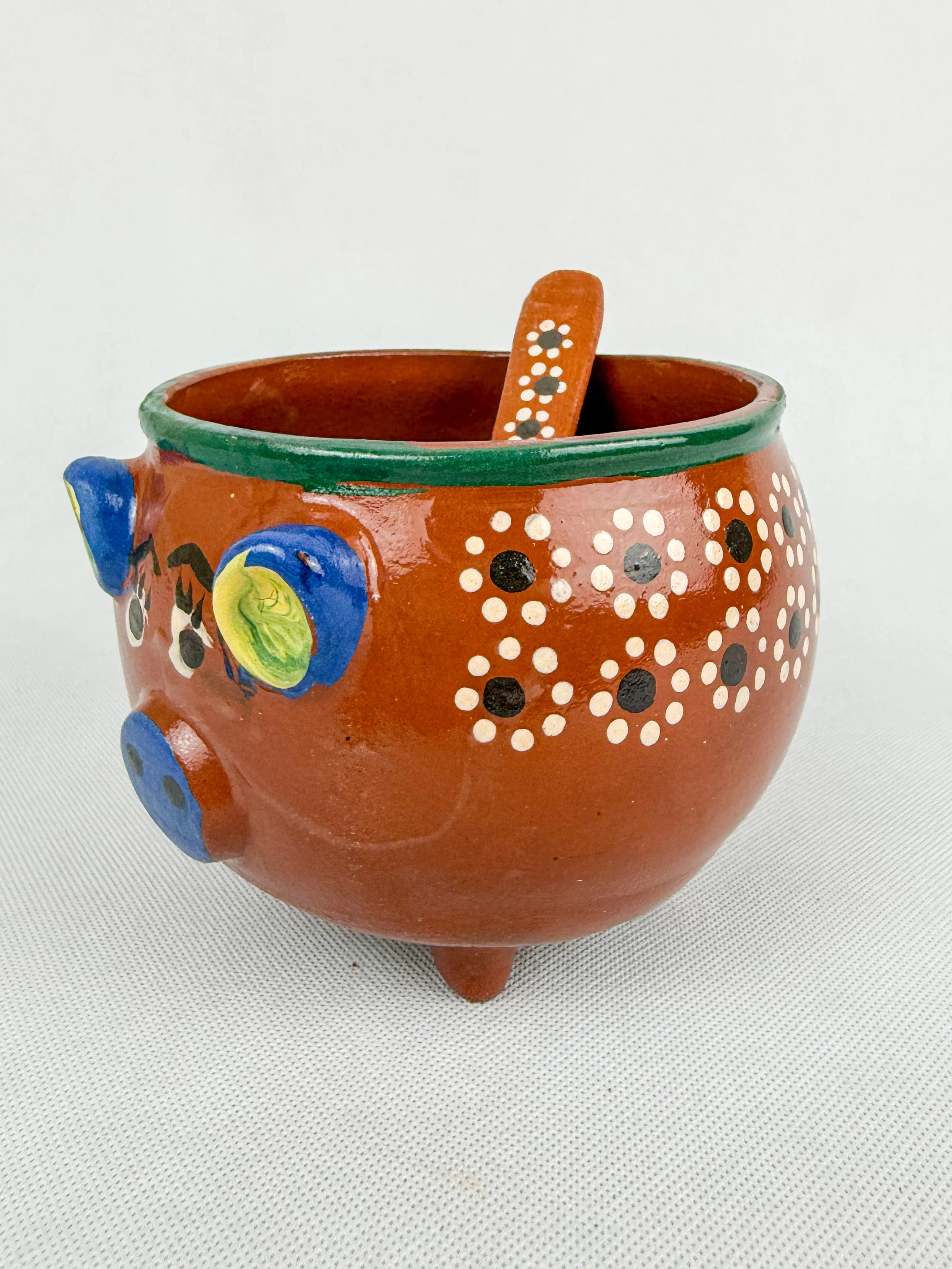 Michoacan Mexican Clay Bowl with Lid Marranito Salsera Mexican Marranitos Puerquitos - Image 11