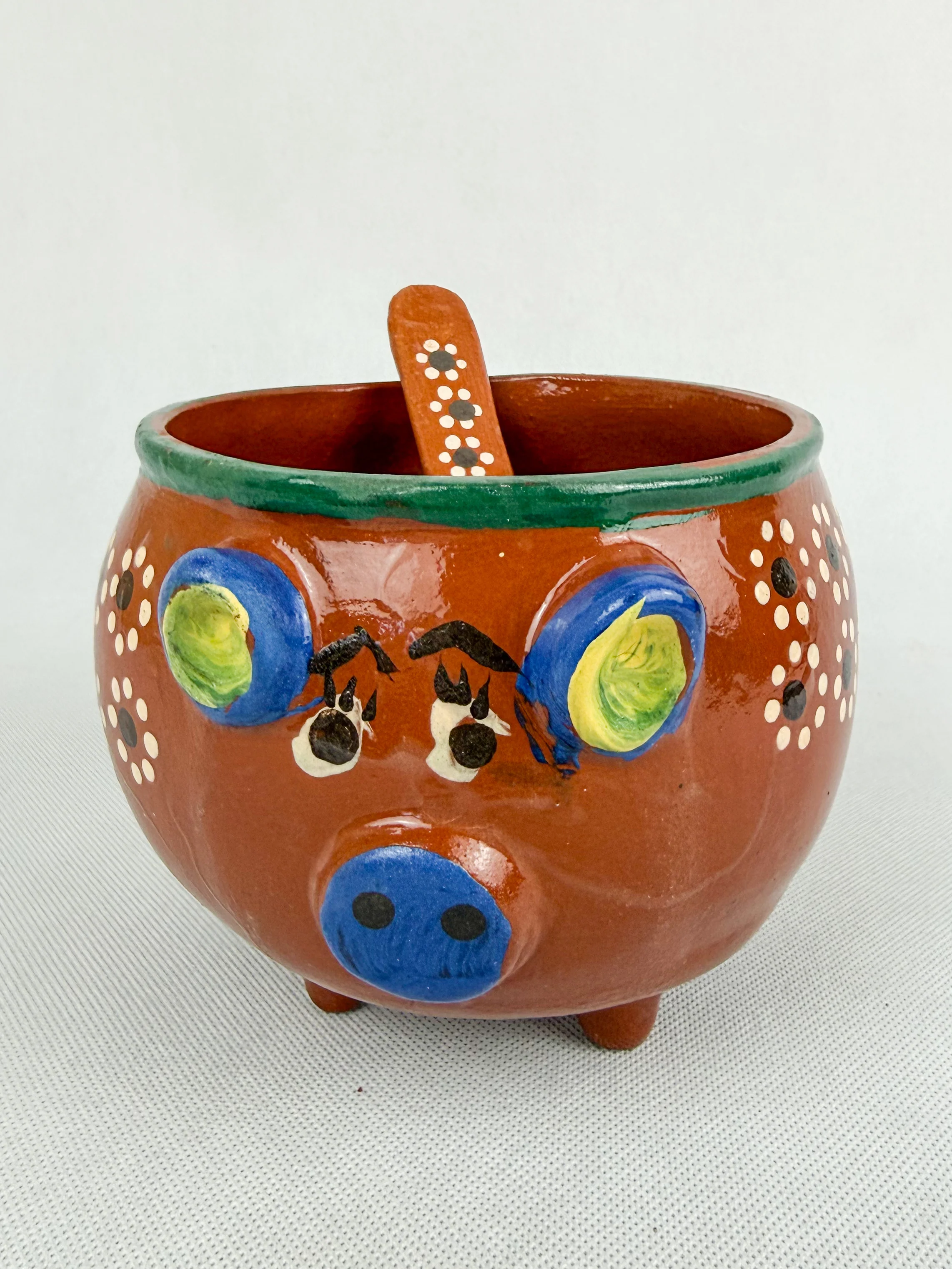 Michoacan Mexican Clay Bowl with Lid Marranito Salsera Mexican Marranitos Puerquitos - Image 12