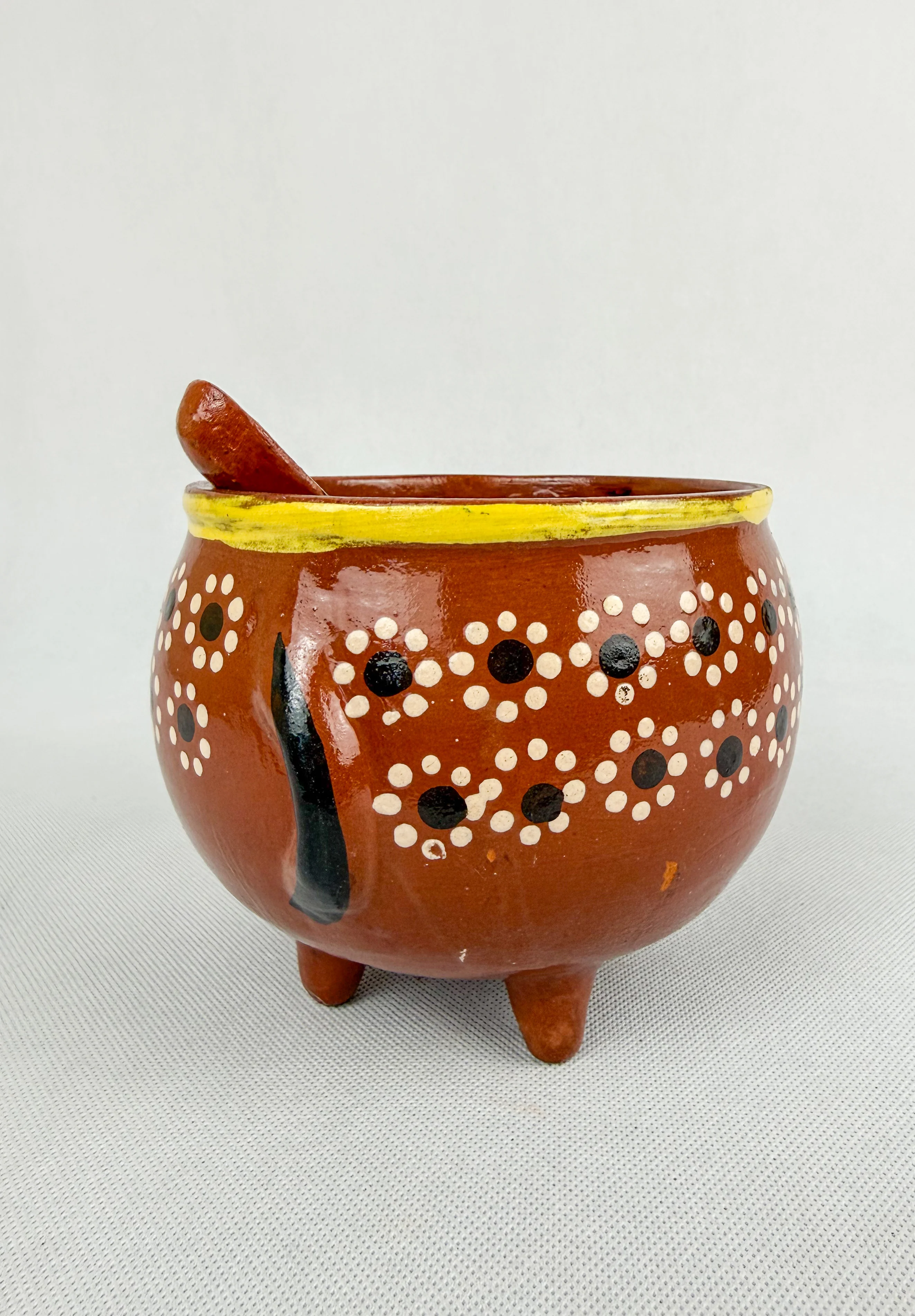 Michoacan Mexican Clay Bowl with Lid Marranito Salsera Mexican Marranitos Puerquitos - Image 2