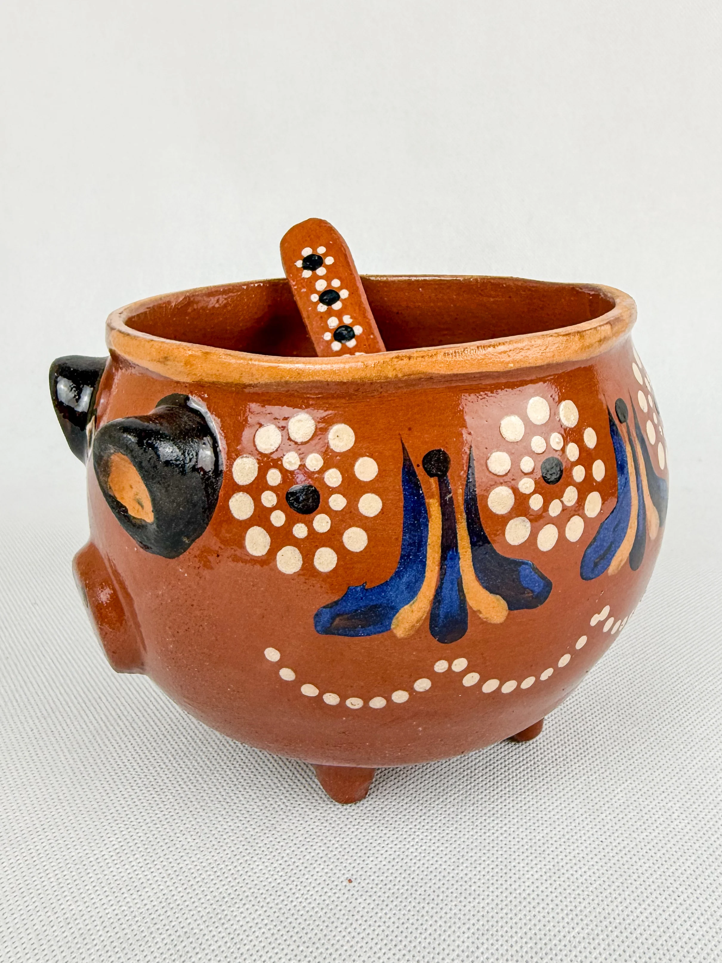 Michoacan Mexican Clay Bowl with Lid Marranito Salsera Mexican Marranitos Puerquitos - Image 7