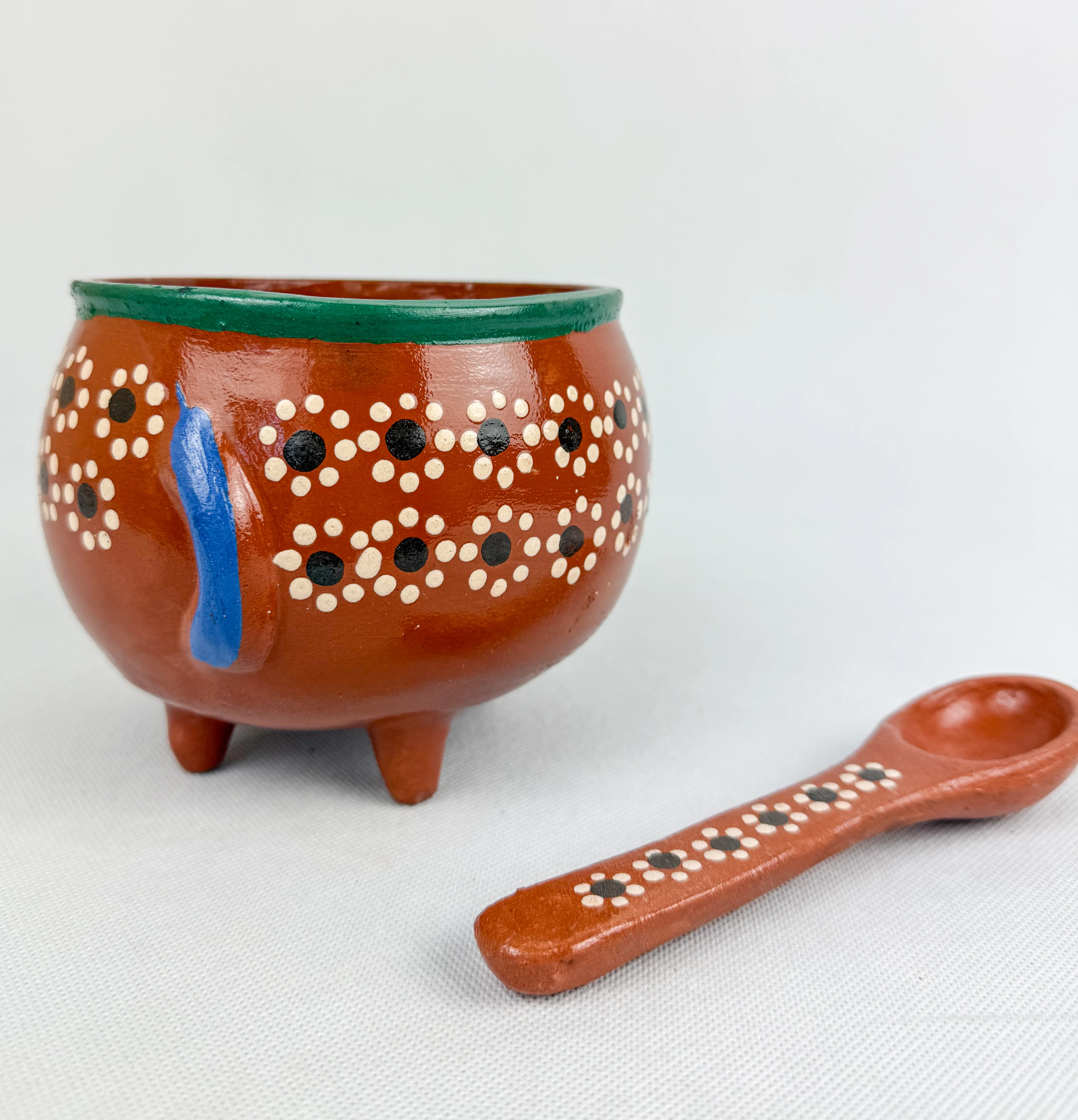 Michoacan Mexican Clay Bowl with Lid Marranito Salsera Mexican Marranitos Puerquitos - Image 9