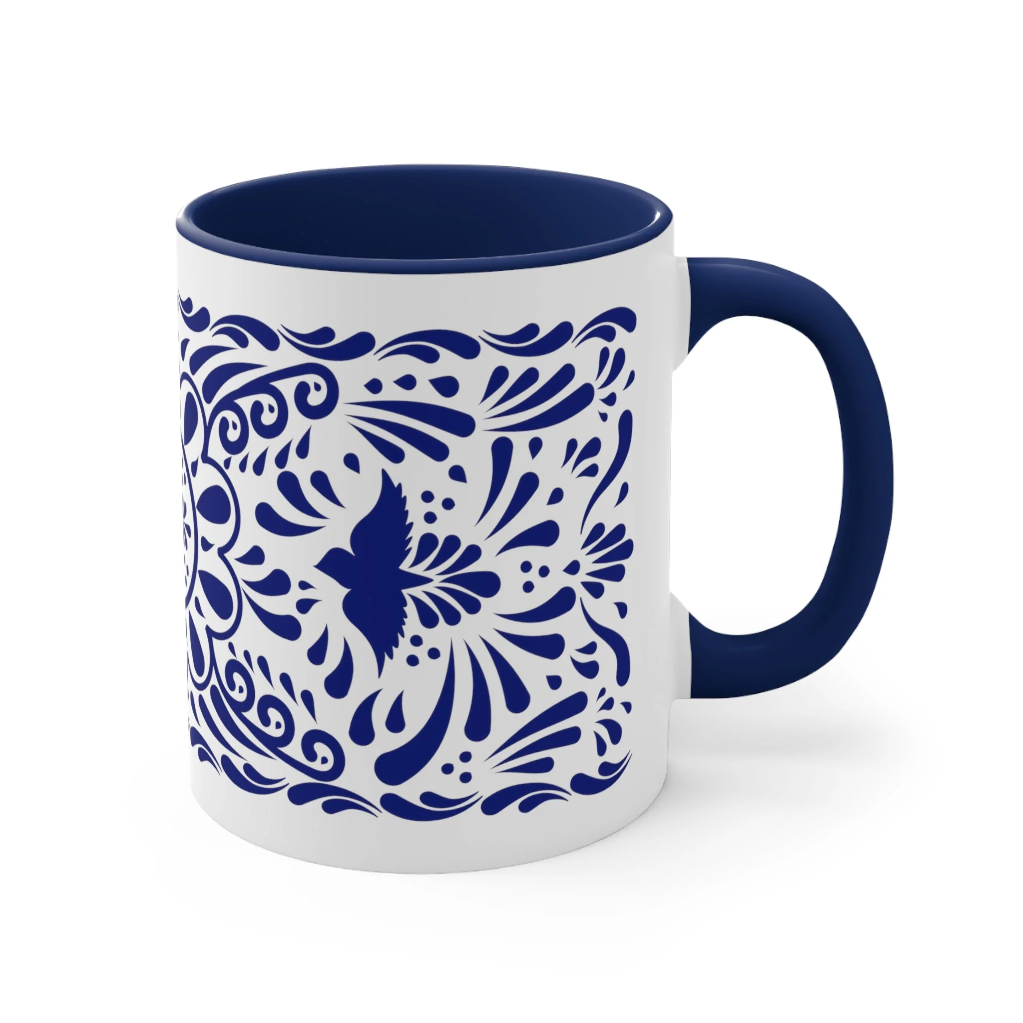 Mexican Coffee Mug with blue Talavera art for him or her. Mexican Talavera - Image 3