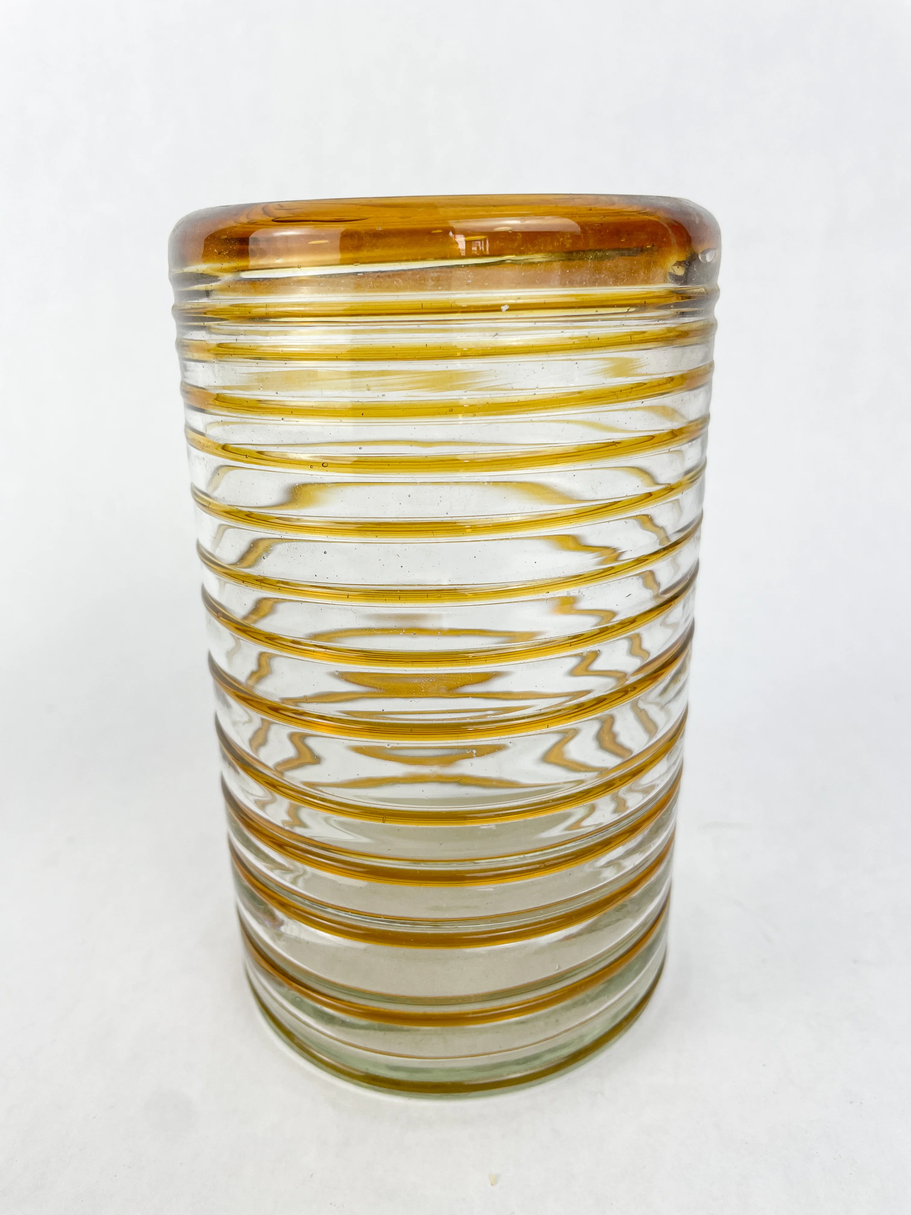 Mexican Glass 16oz Tumbler Ambar Hanblown Set 2 Pc 4Pc Set - Image 2
