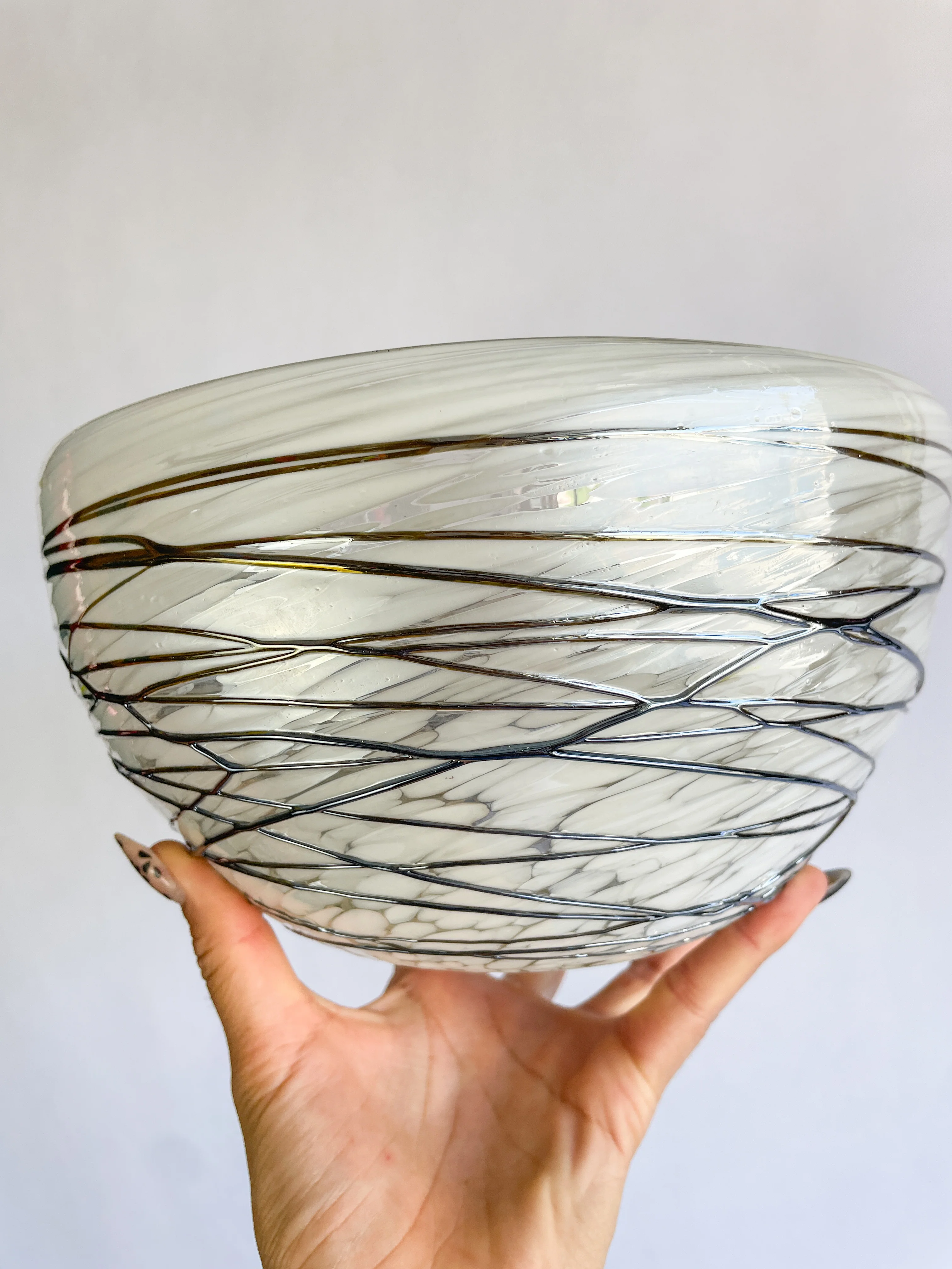 Mexican Glass Bowl Serving Bowl Blown Glass Bowl Handblown - Image 3