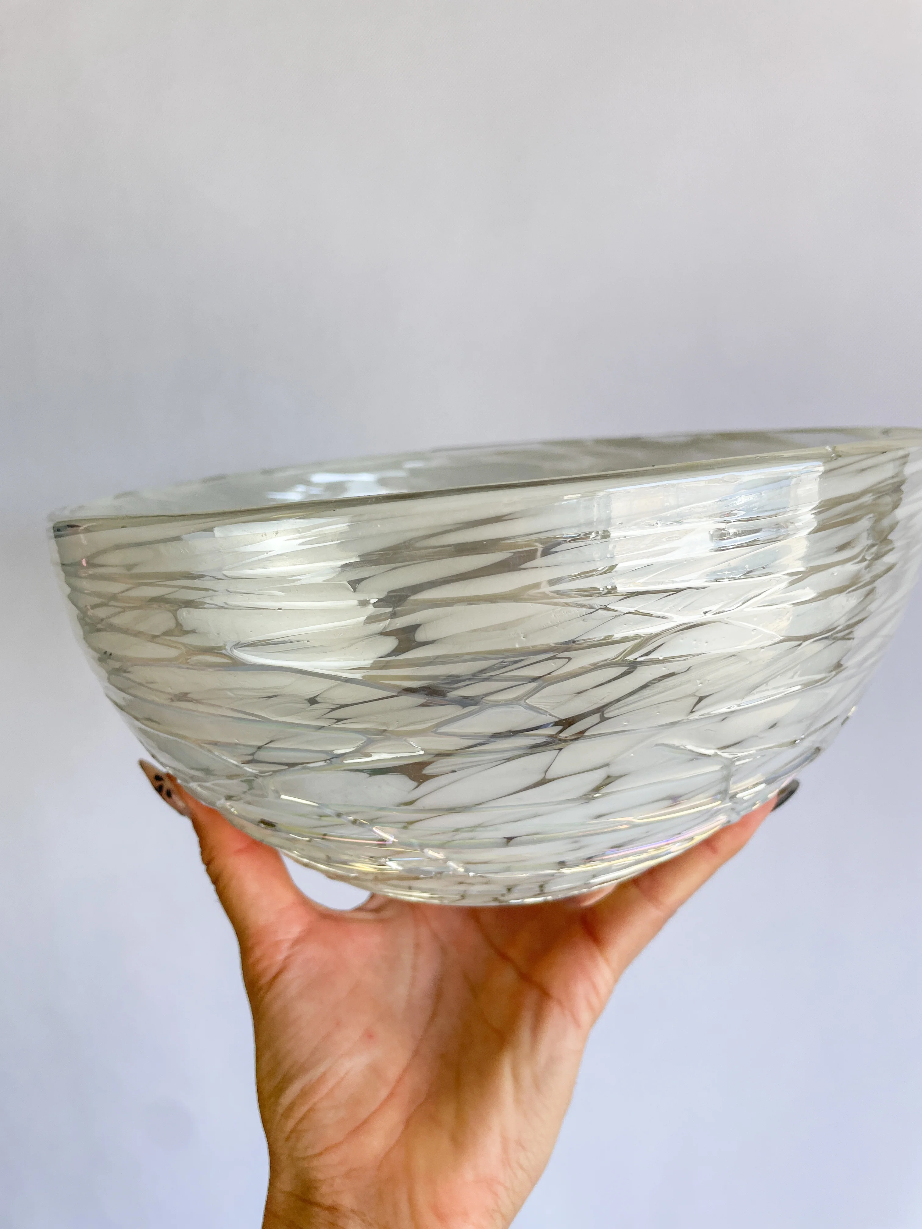 Mexican Glass Bowl Serving Bowl Blown Glass Bowl Handblown - Image 4