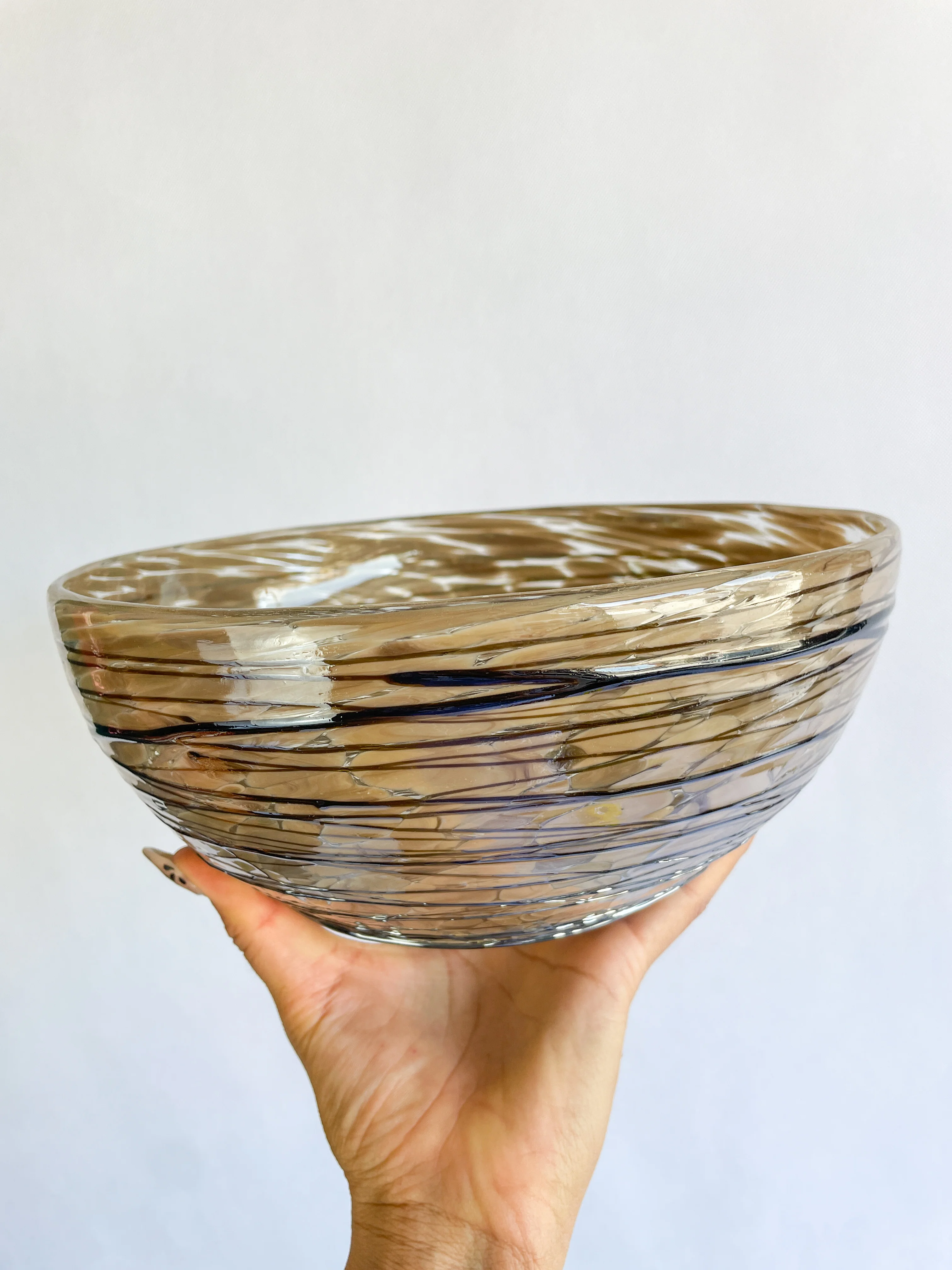 Mexican Glass Bowl Serving Bowl Blown Glass Bowl Handblown - Image 5