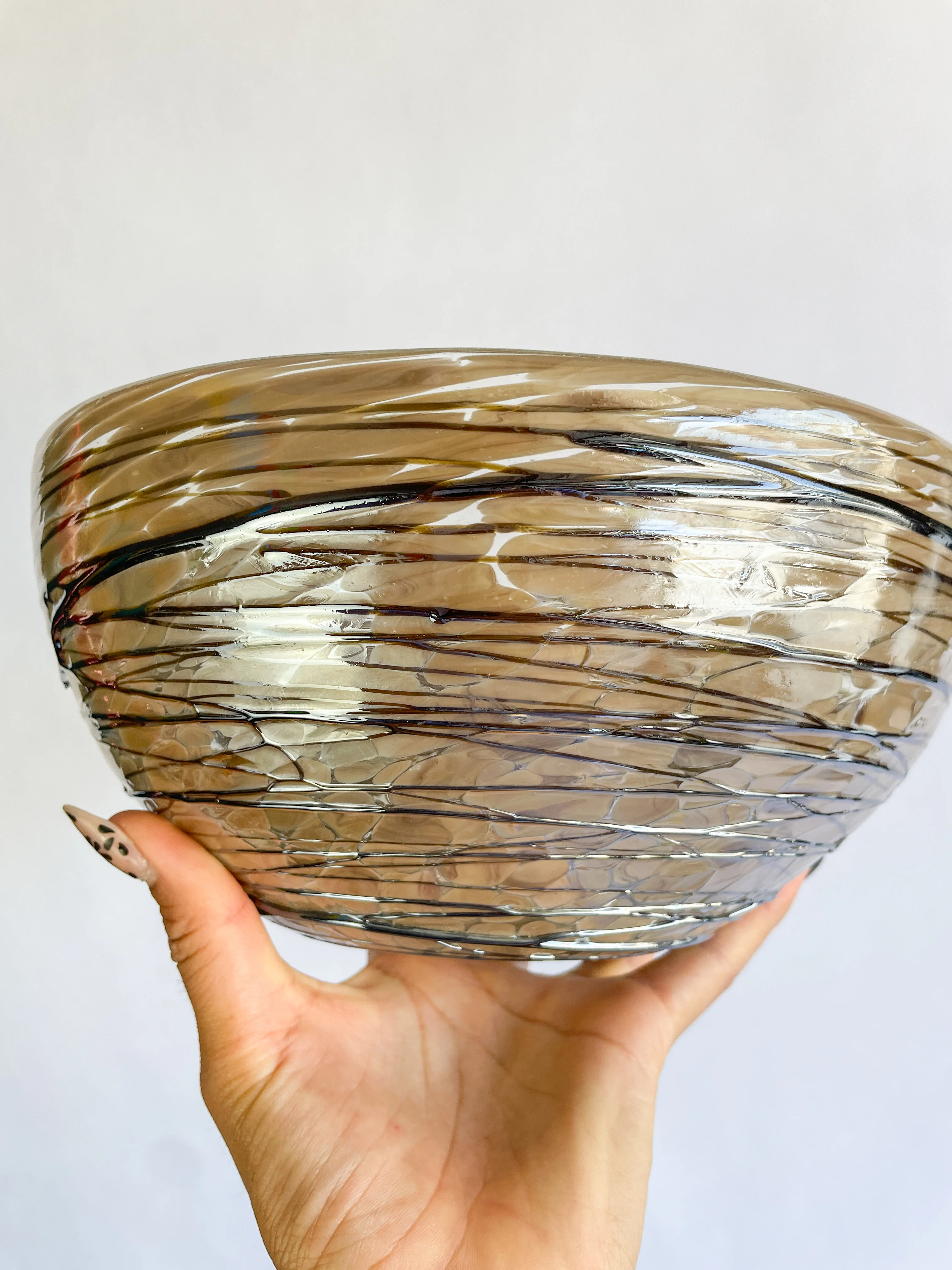 Mexican Glass Bowl Serving Bowl Blown Glass Bowl Handblown - Image 8