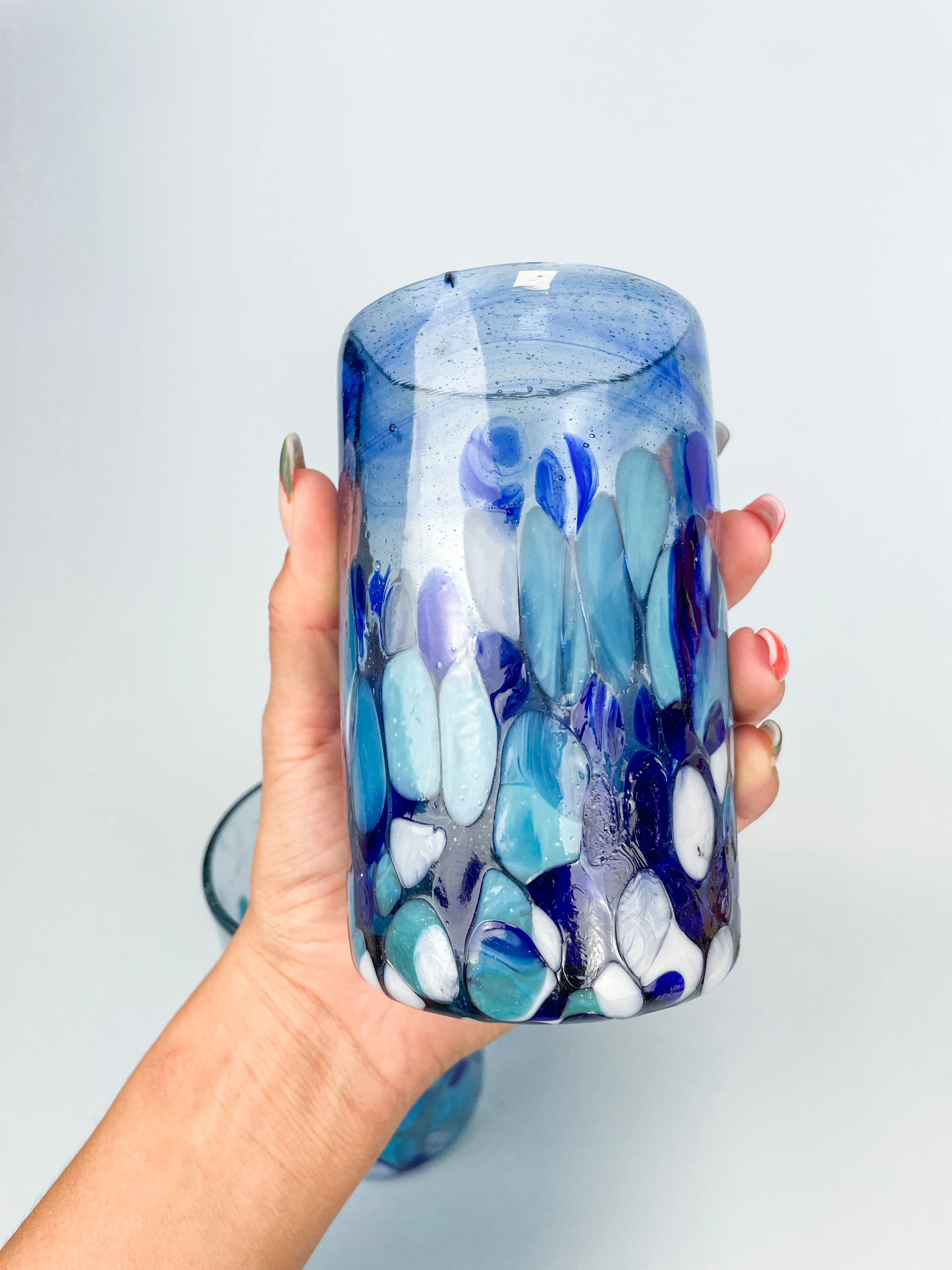 Mexican Glassware Tumblers 2pc Set Mexican Recycled Glass Mexican Confetti Glassware - Image 11