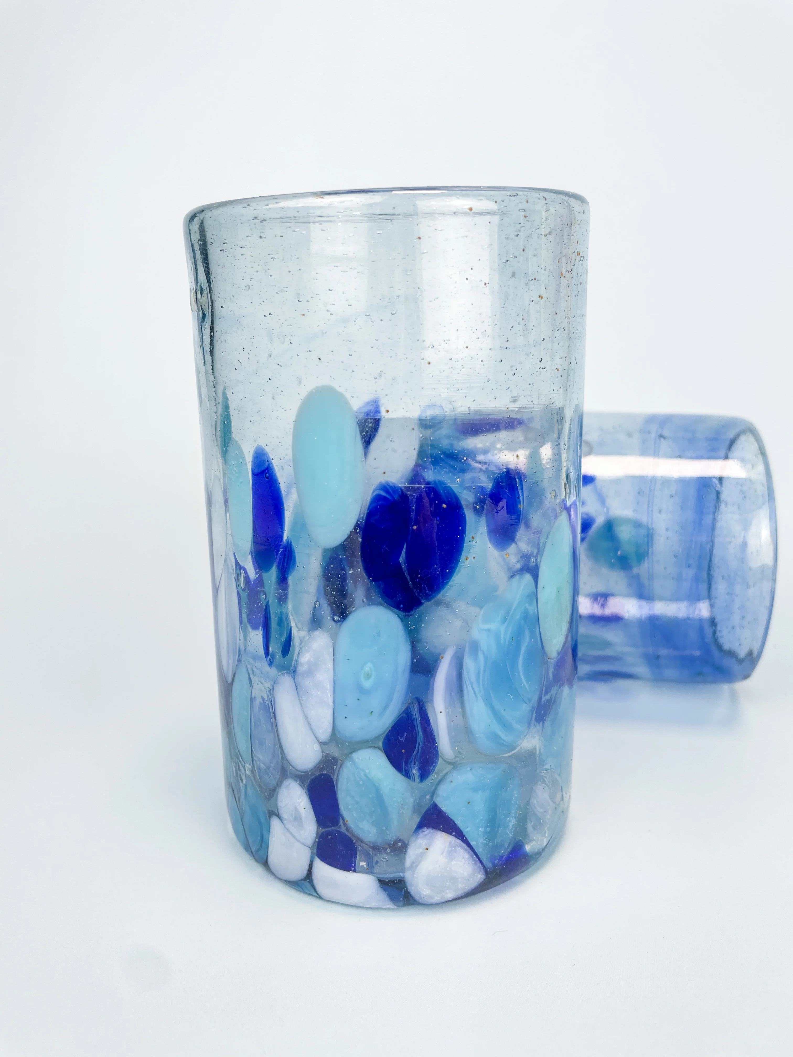 Mexican Glassware Tumblers 2pc Set Mexican Recycled Glass Mexican Confetti Glassware - Image 12