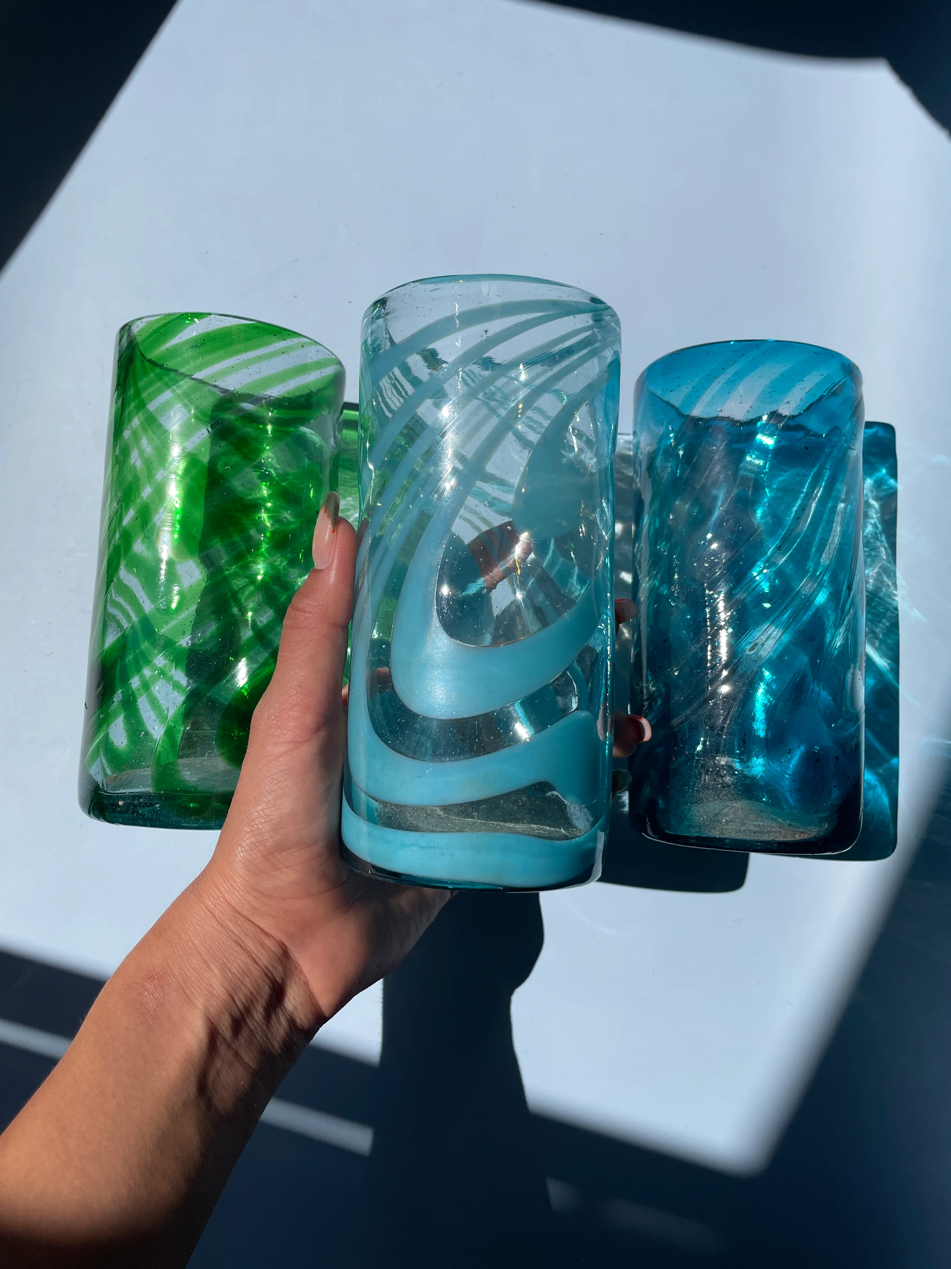 Mexican Glassware Tumblers 2pc Set Mexican Recycled Glass Mexican Confetti Glassware - Image 18