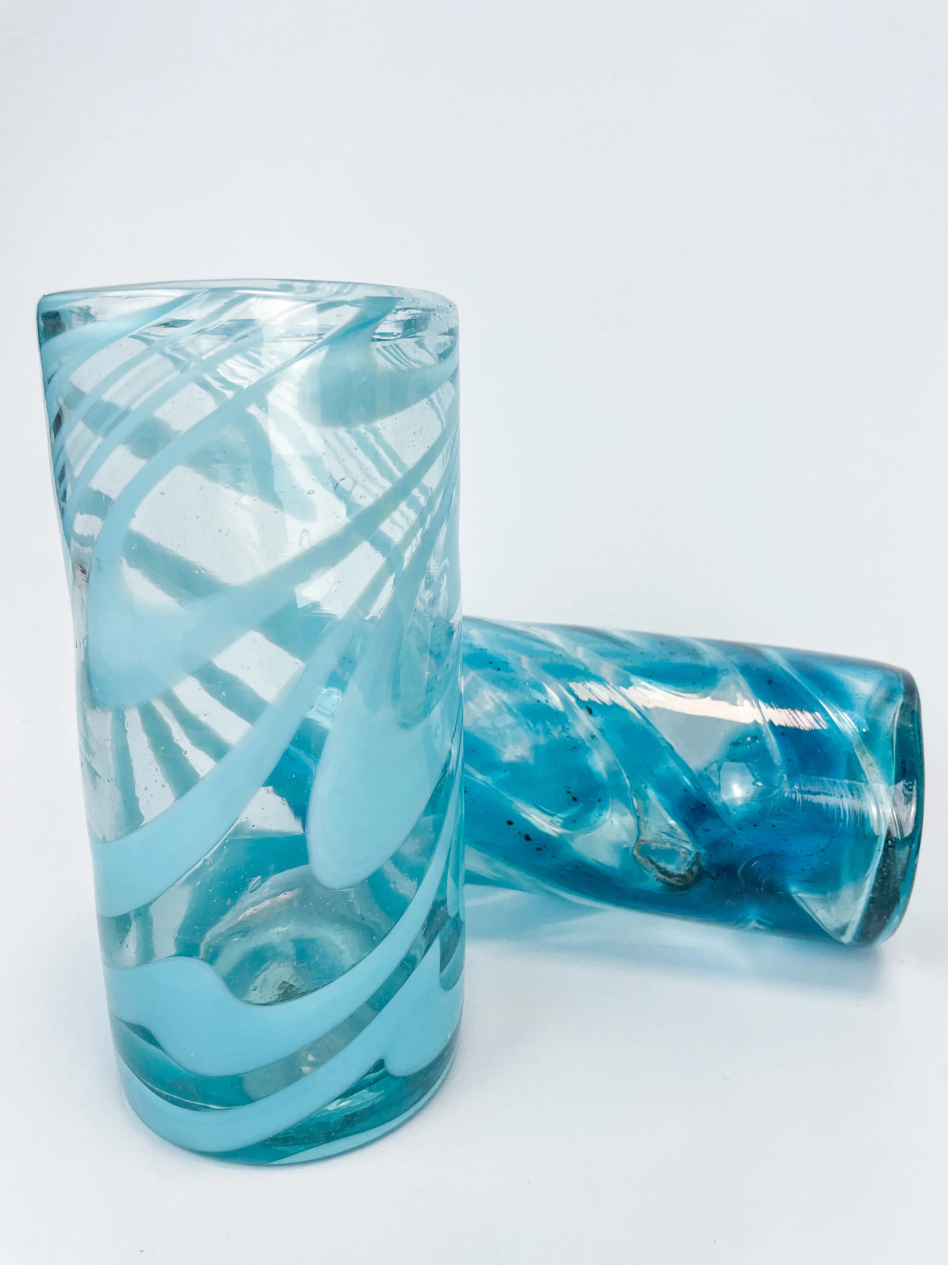 Mexican Glassware Tumblers 2pc Set Mexican Recycled Glass Mexican Confetti Glassware - Image 4
