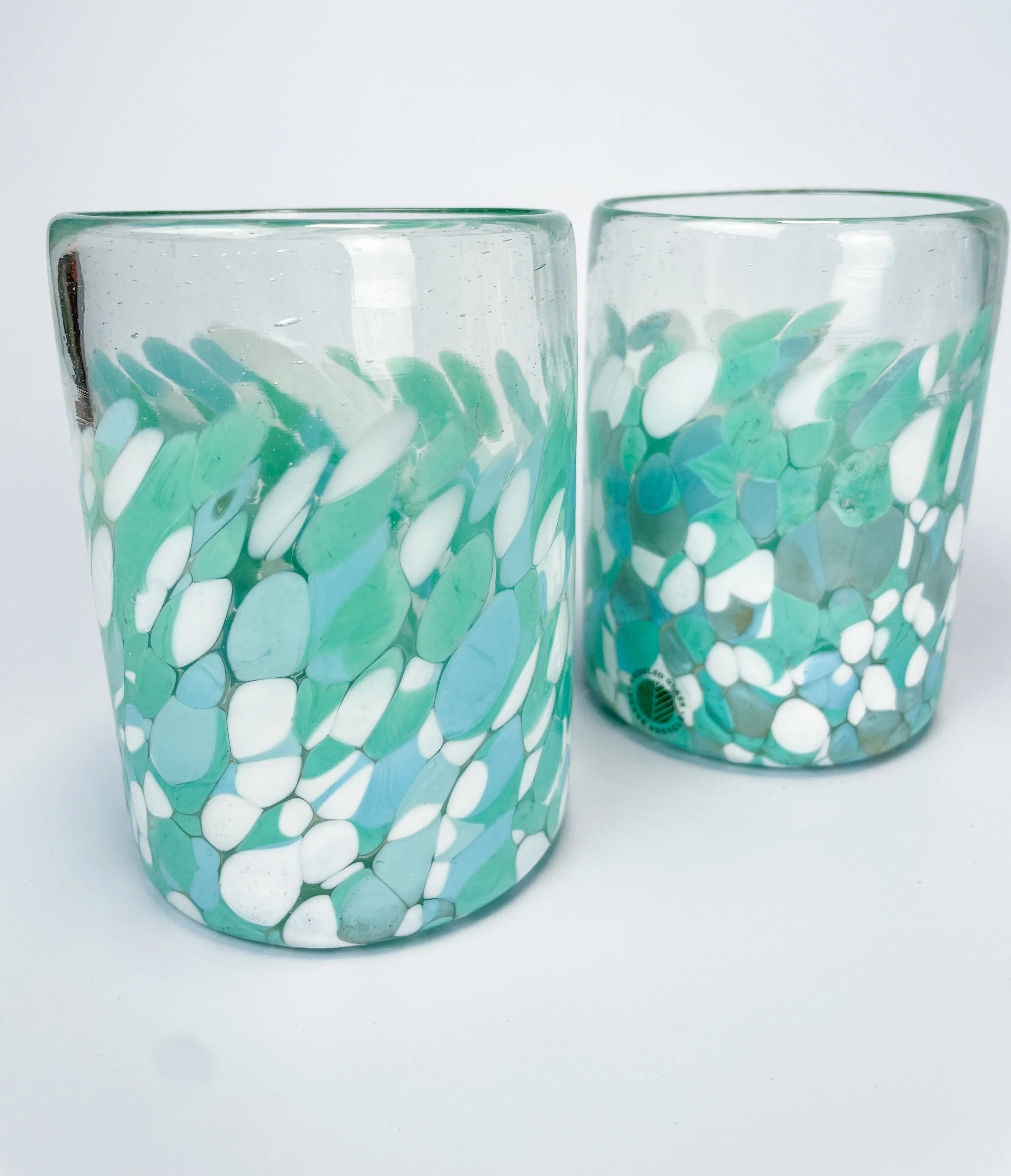 Mexican Glassware Tumblers 2pc Set Mexican Recycled Glass Mexican Confetti Glassware - Image 6