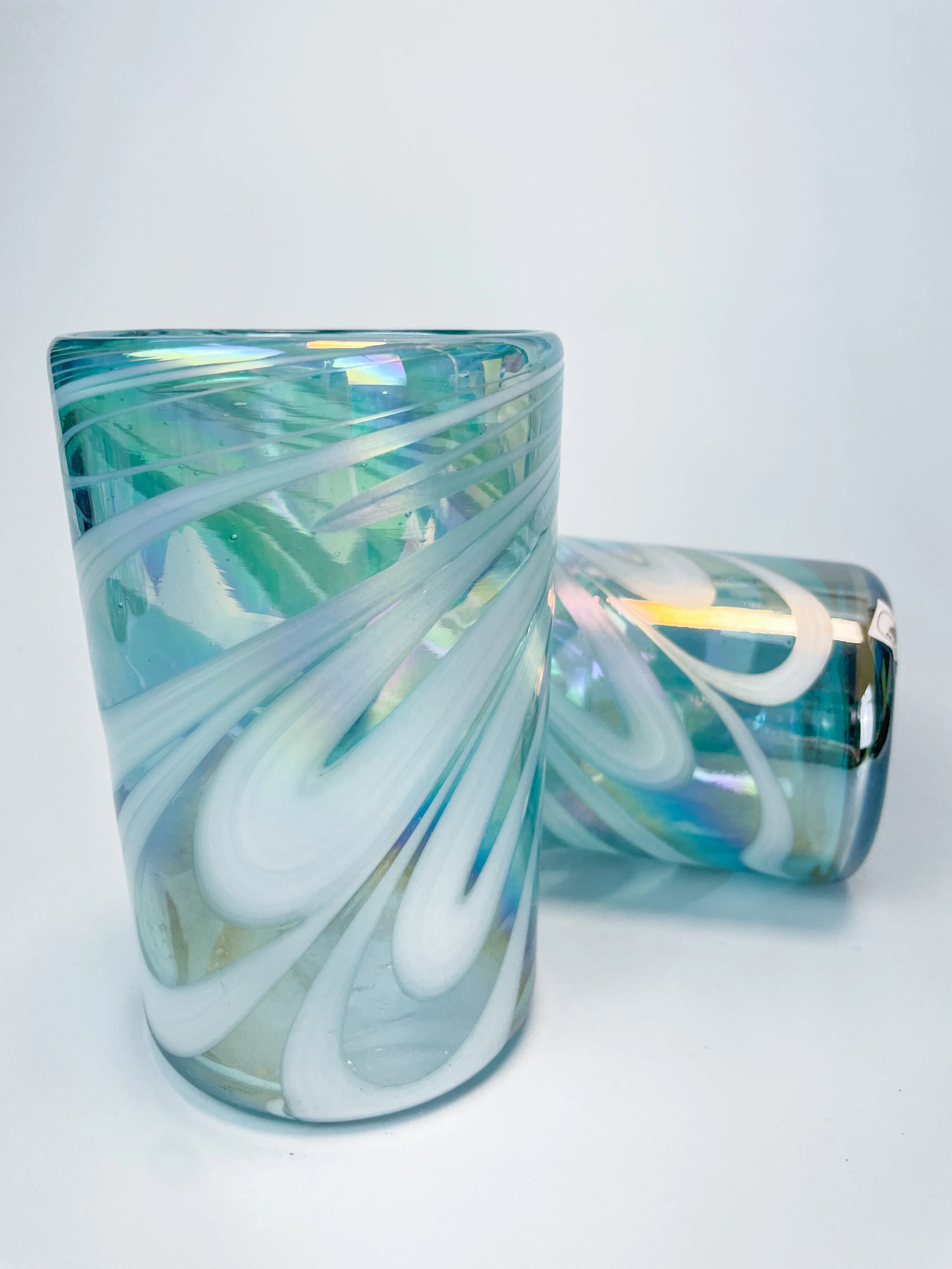 Mexican Glassware Tumblers 2pc Set Mexican Recycled Glass Mexican Confetti Glassware - Image 8