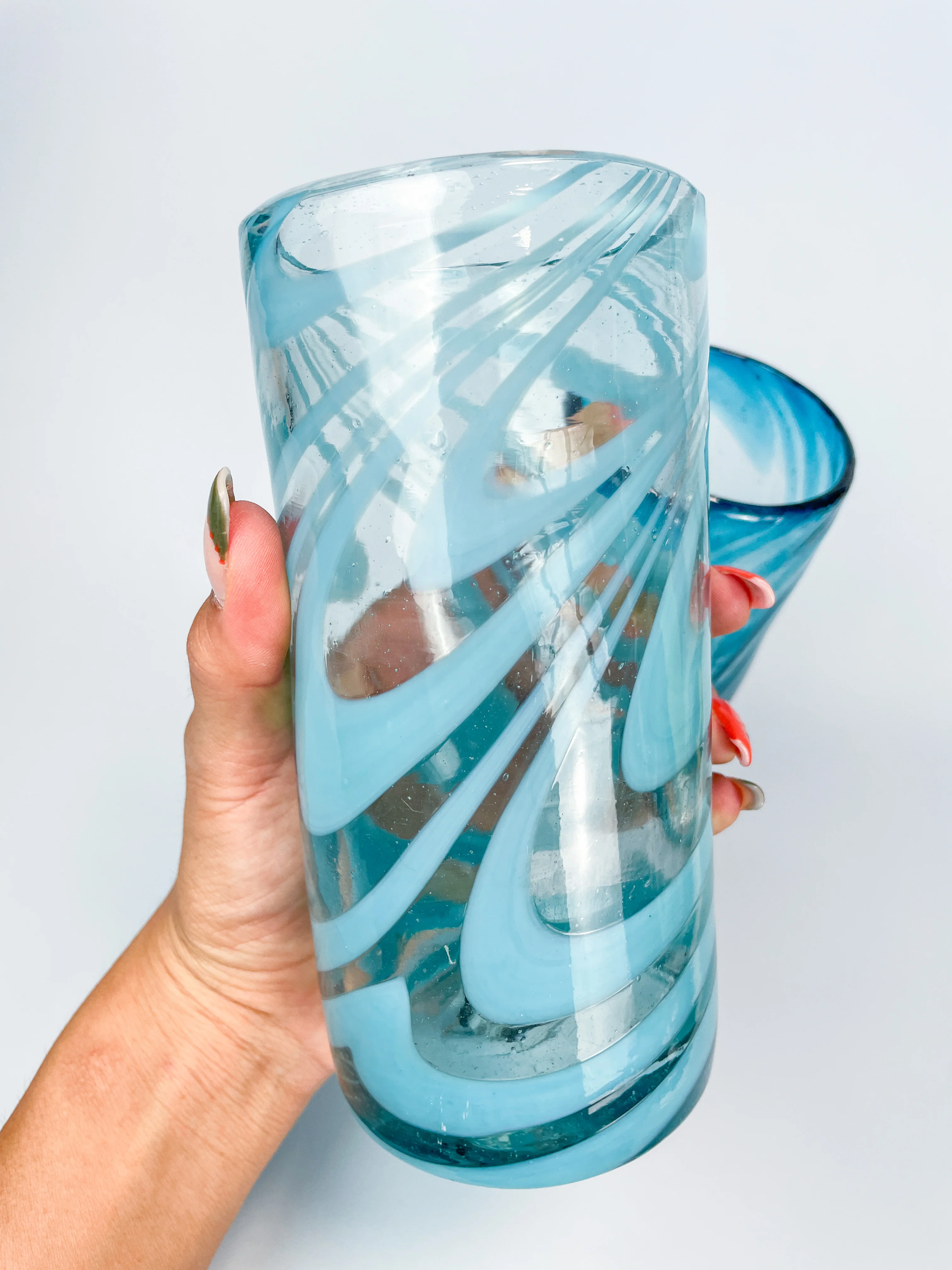 Mexican Glassware Tumblers 2pc Set Mexican Recycled Glass Mexican Confetti Glassware - Image 9