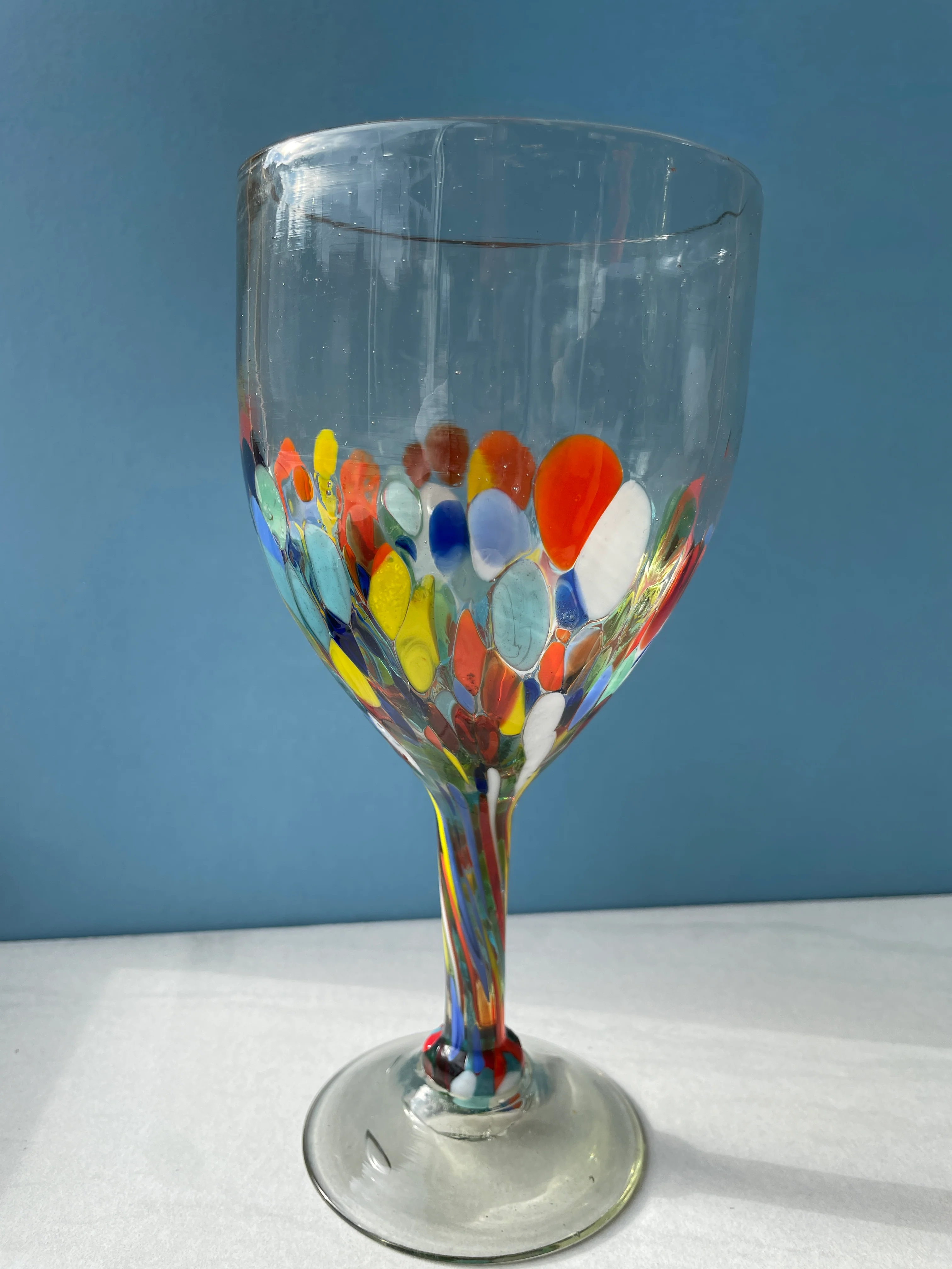 Mexican Glassware 2 pc Set Blue Rim Glassware Mexican Blown Glassware - Image 7