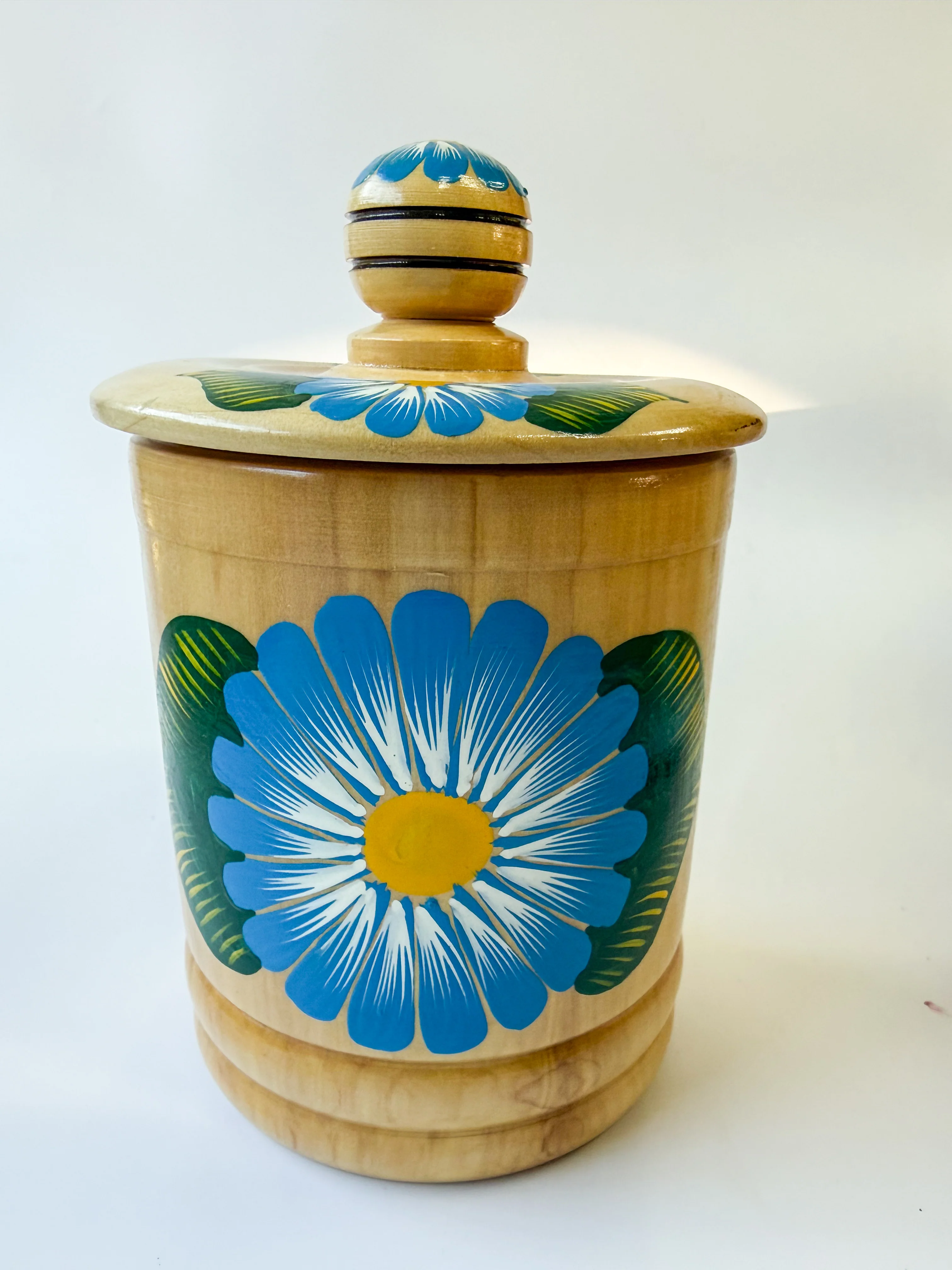 Mexican Hand Painted Wood Canister - Azucarera Parota - Image 8