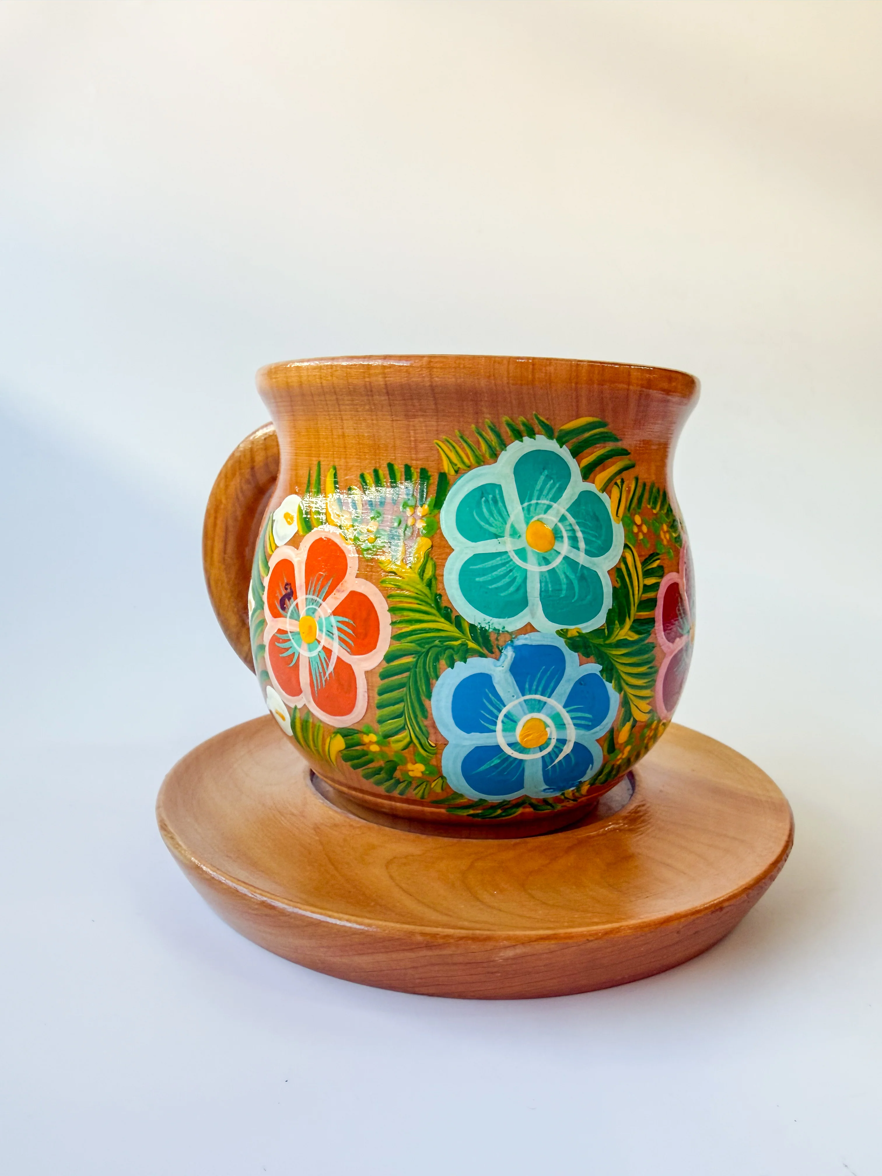 Mexican Handpainted Wooden Mug - Taza Parota - Image 4