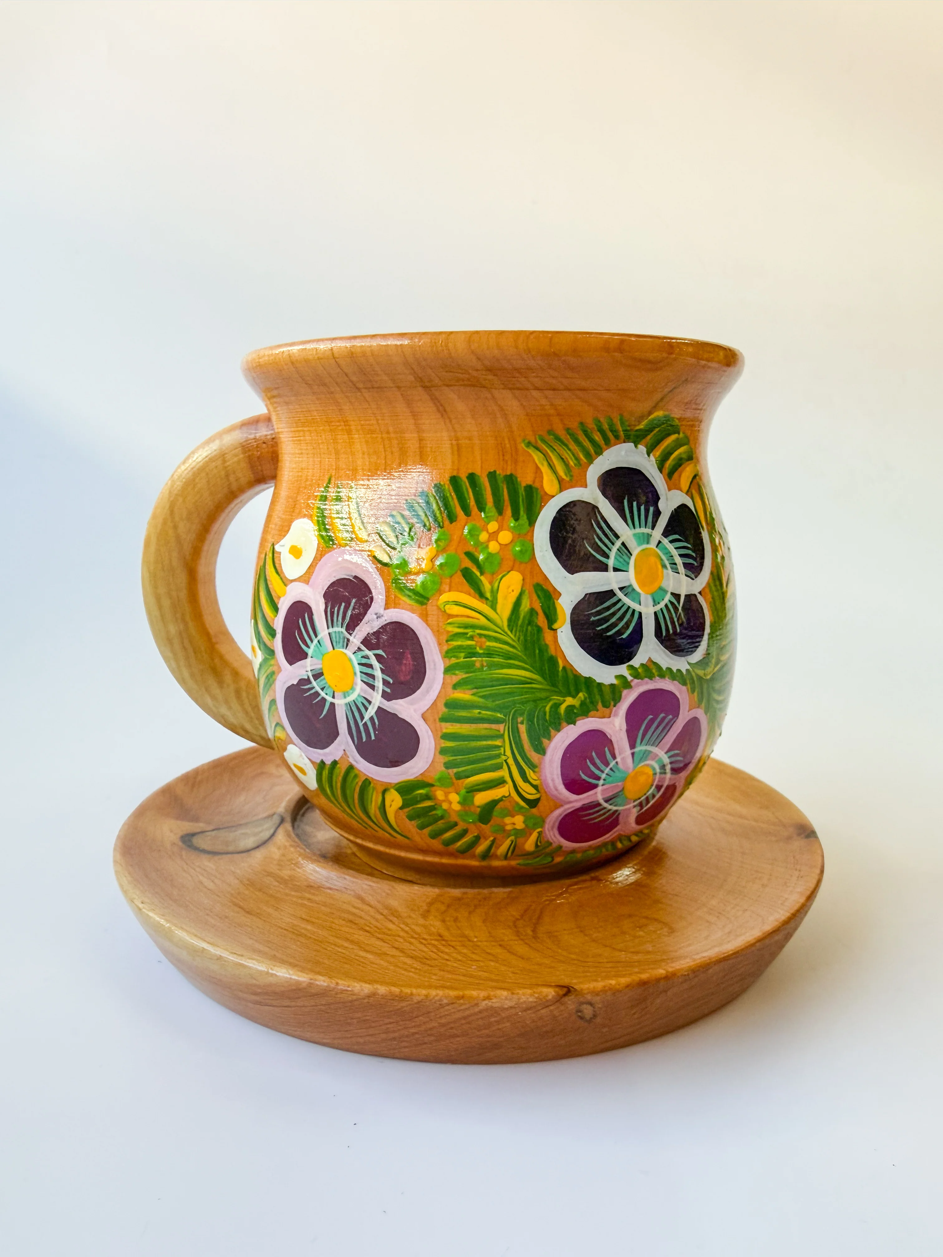 Mexican Handpainted Wooden Mug - Taza Parota - Image 5