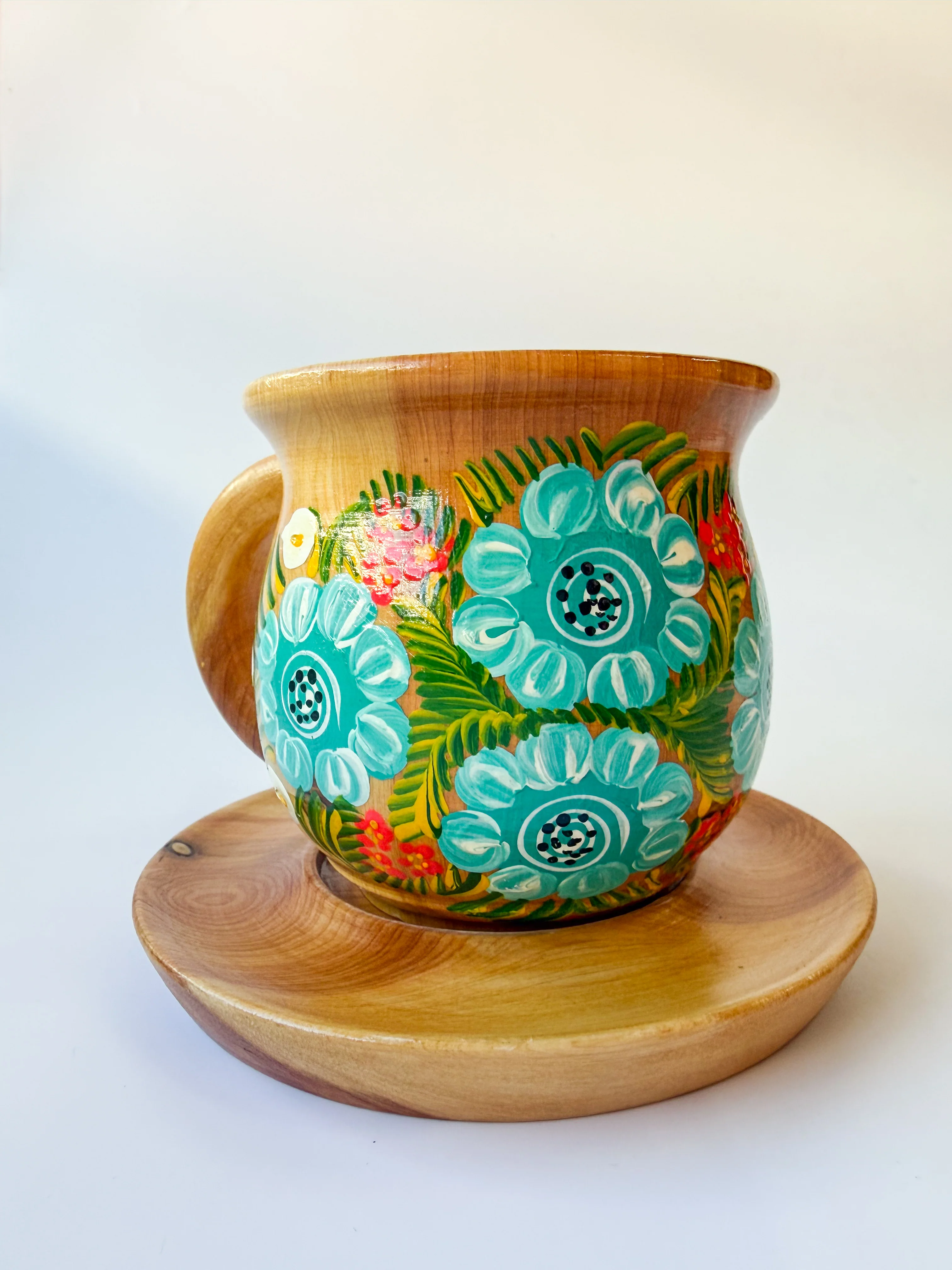 Mexican Handpainted Wooden Mug - Taza Parota - Image 6