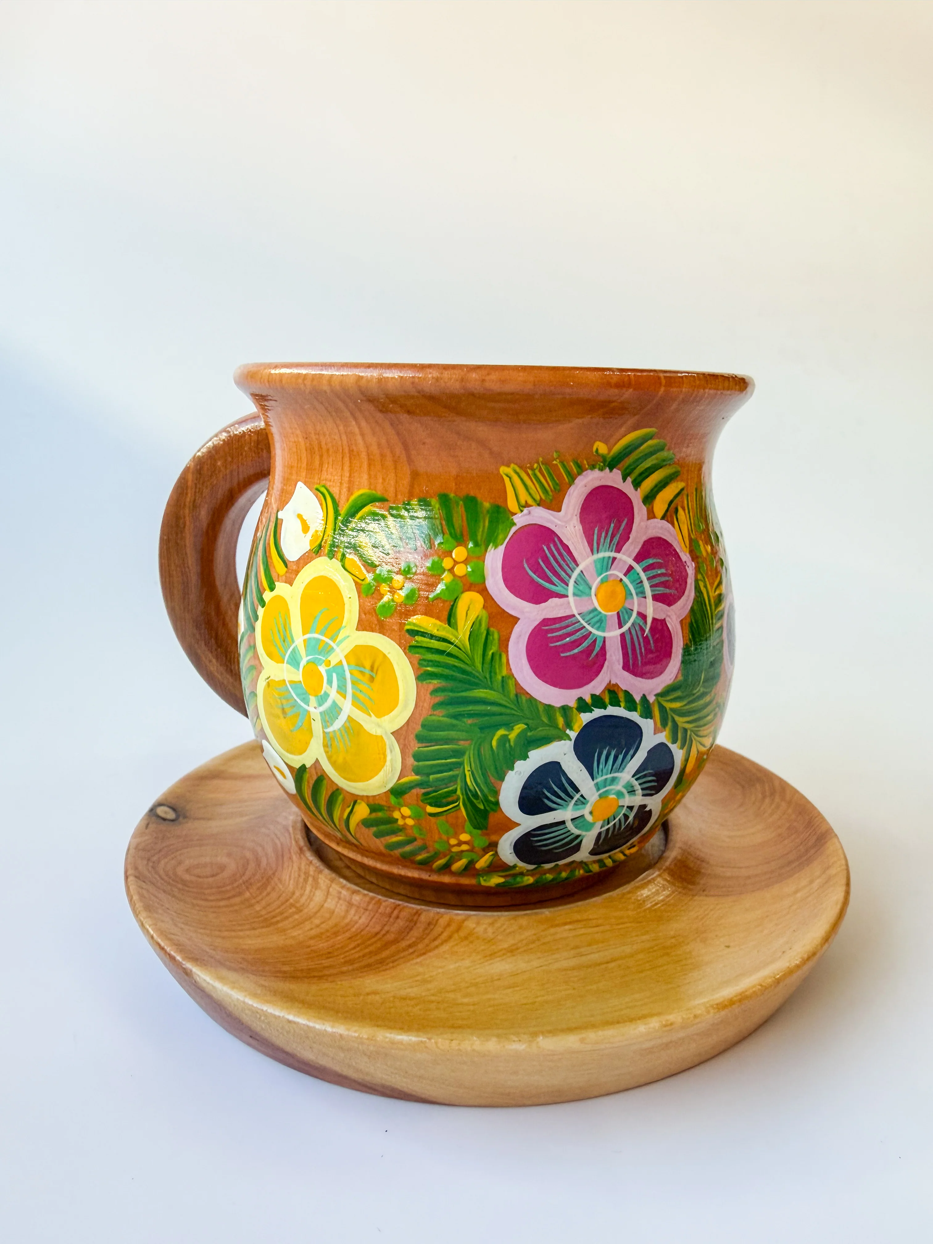 Mexican Handpainted Wooden Mug - Taza Parota - Image 7
