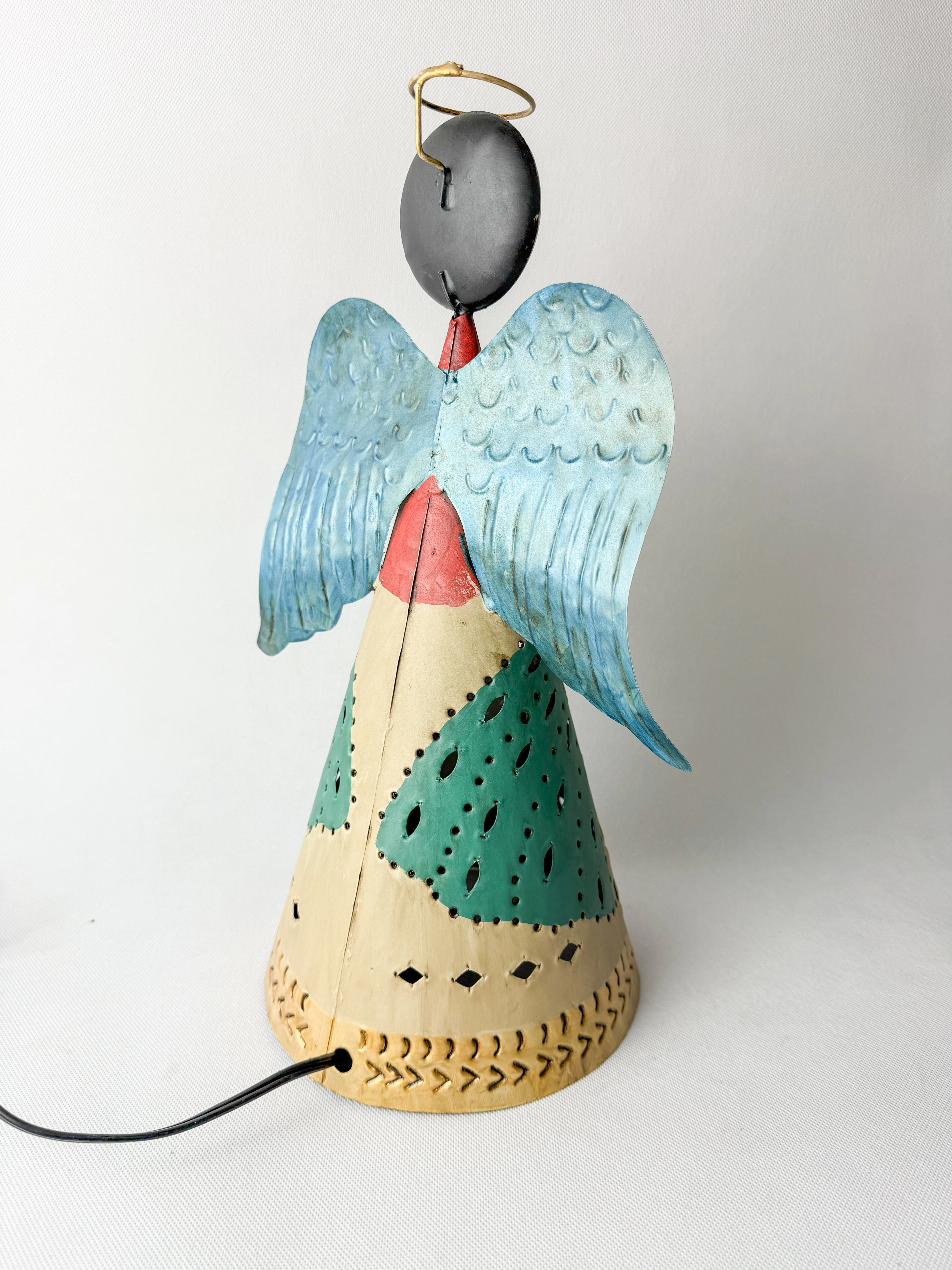 Mexican Punched Tin Lighting Angel Tin Lights Angel Con Luz - Image 3