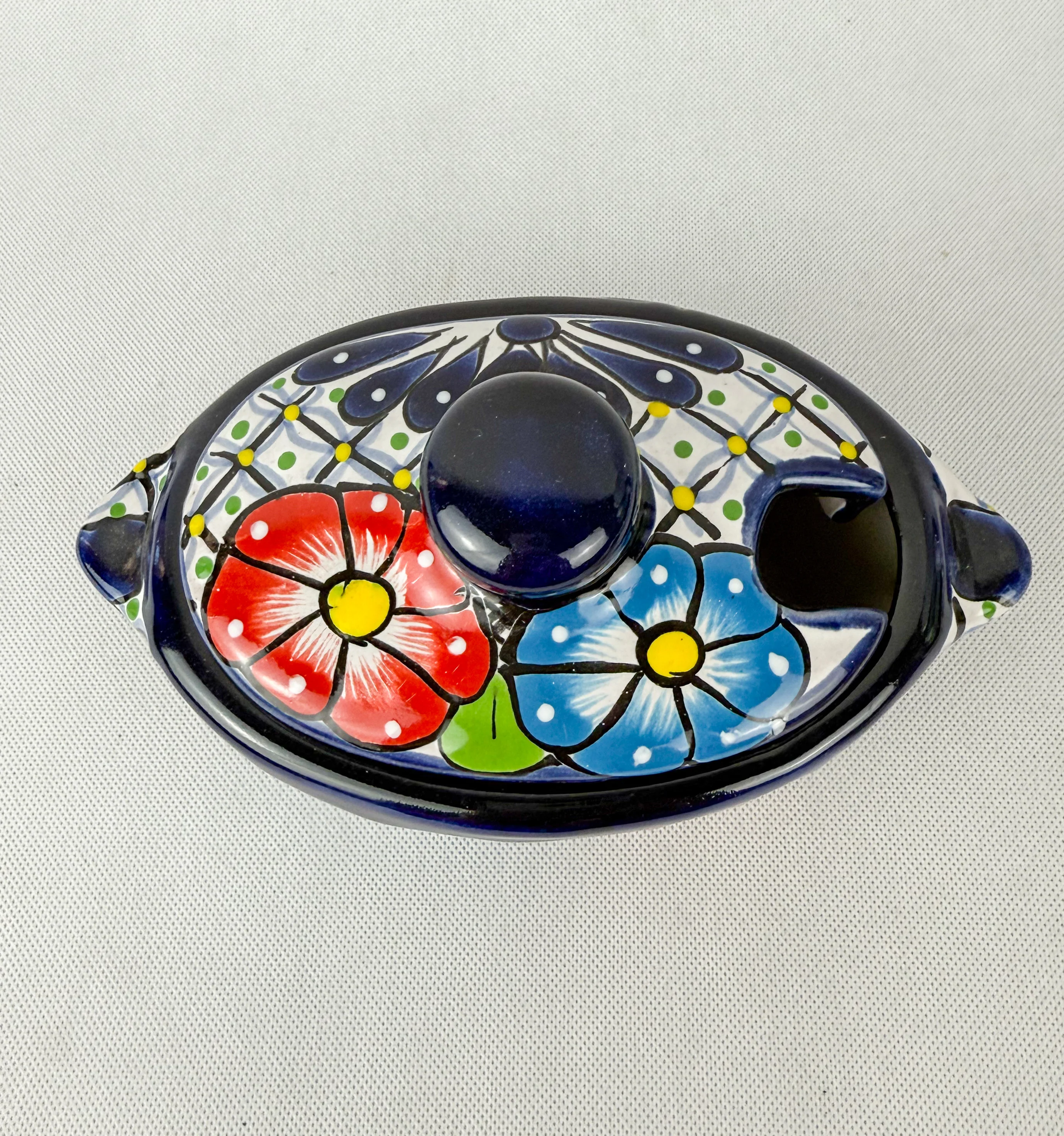Talavera Bowl With Lid - Salsera Con Tapa Colorful - Image 2