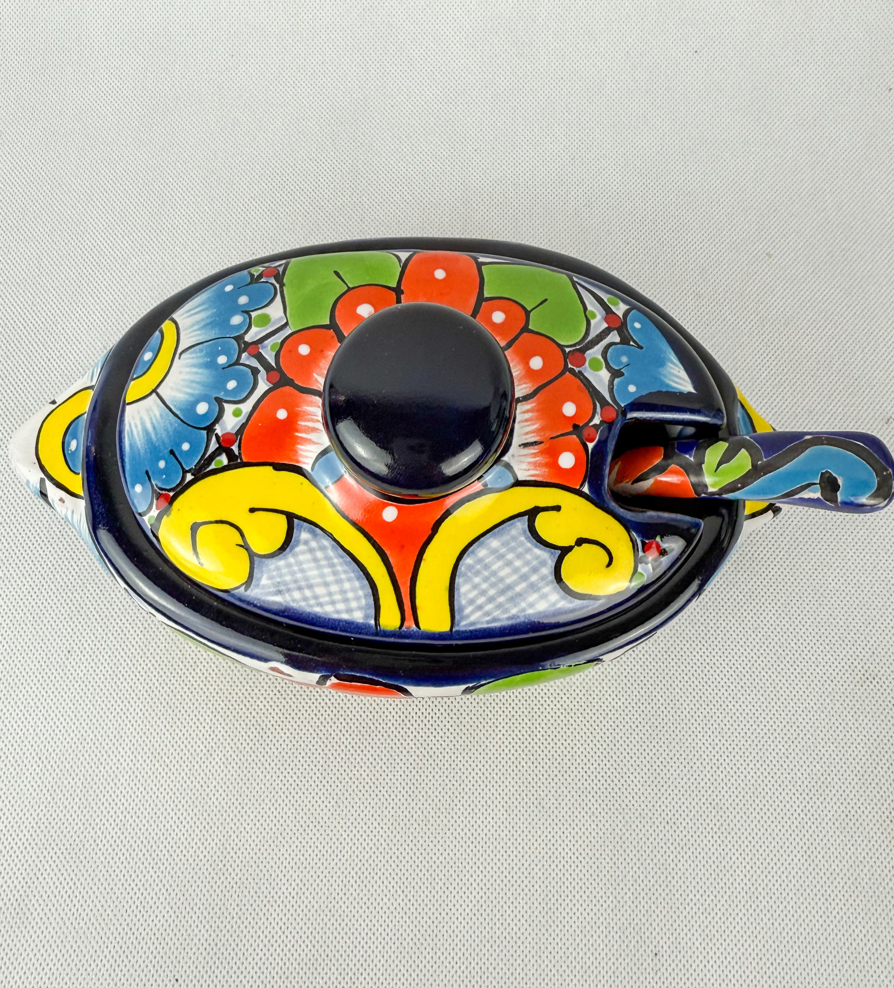 Talavera Bowl With Lid - Salsera Con Tapa Colorful - Image 4